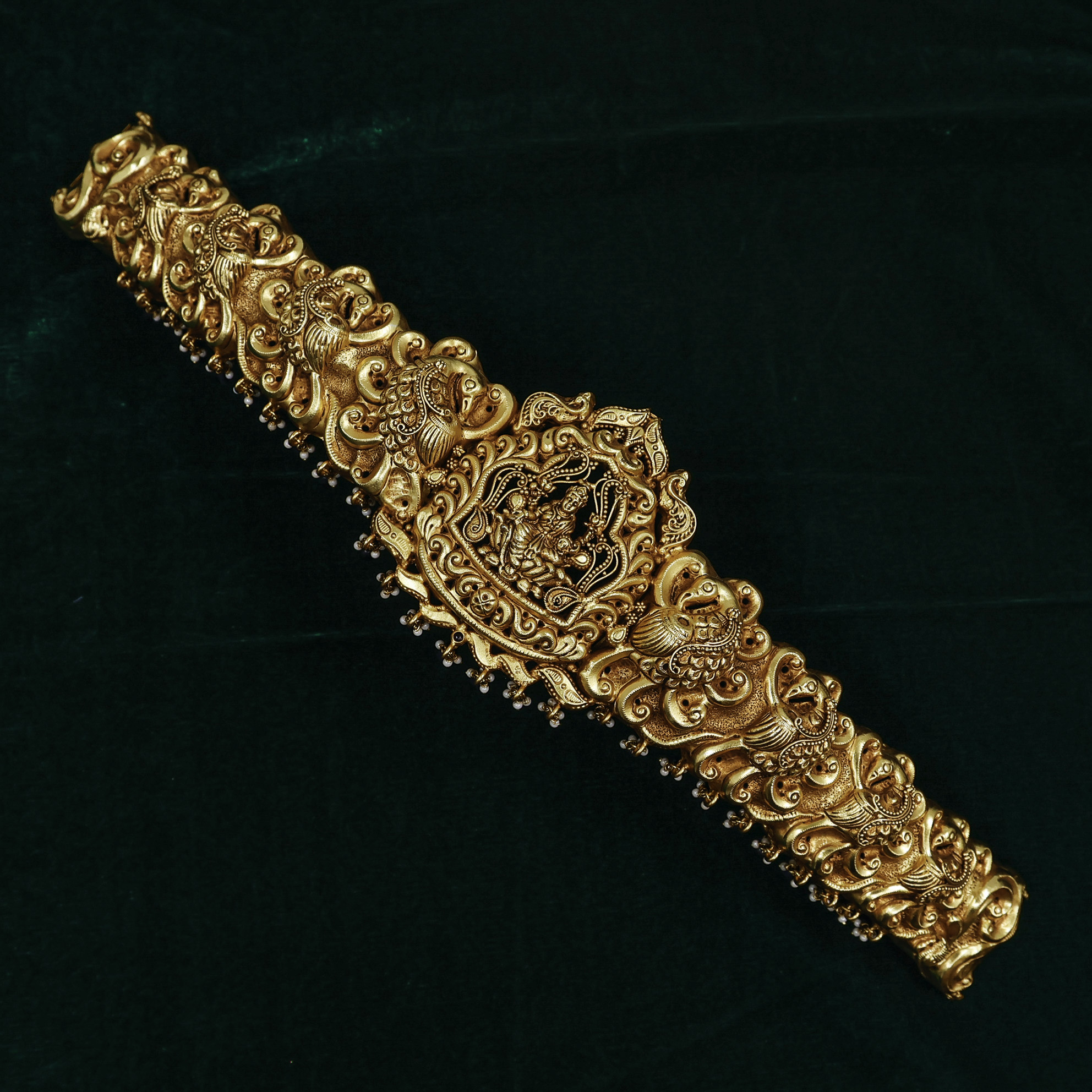 Raag Silver Jewellery - Gold Polished Silver Lakshmi Belt