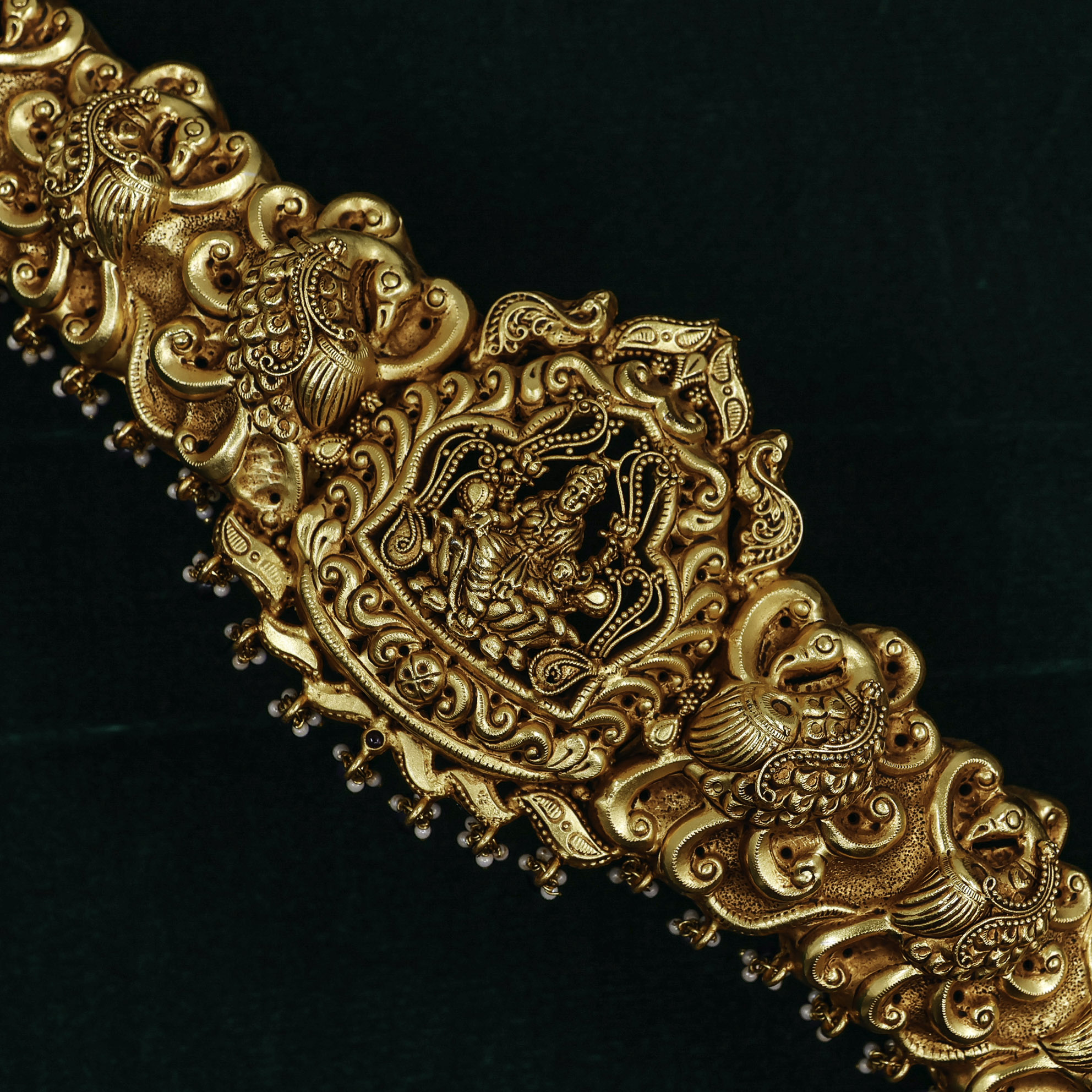 Raag Silver Jewellery - Gold Polished Silver Lakshmi Belt