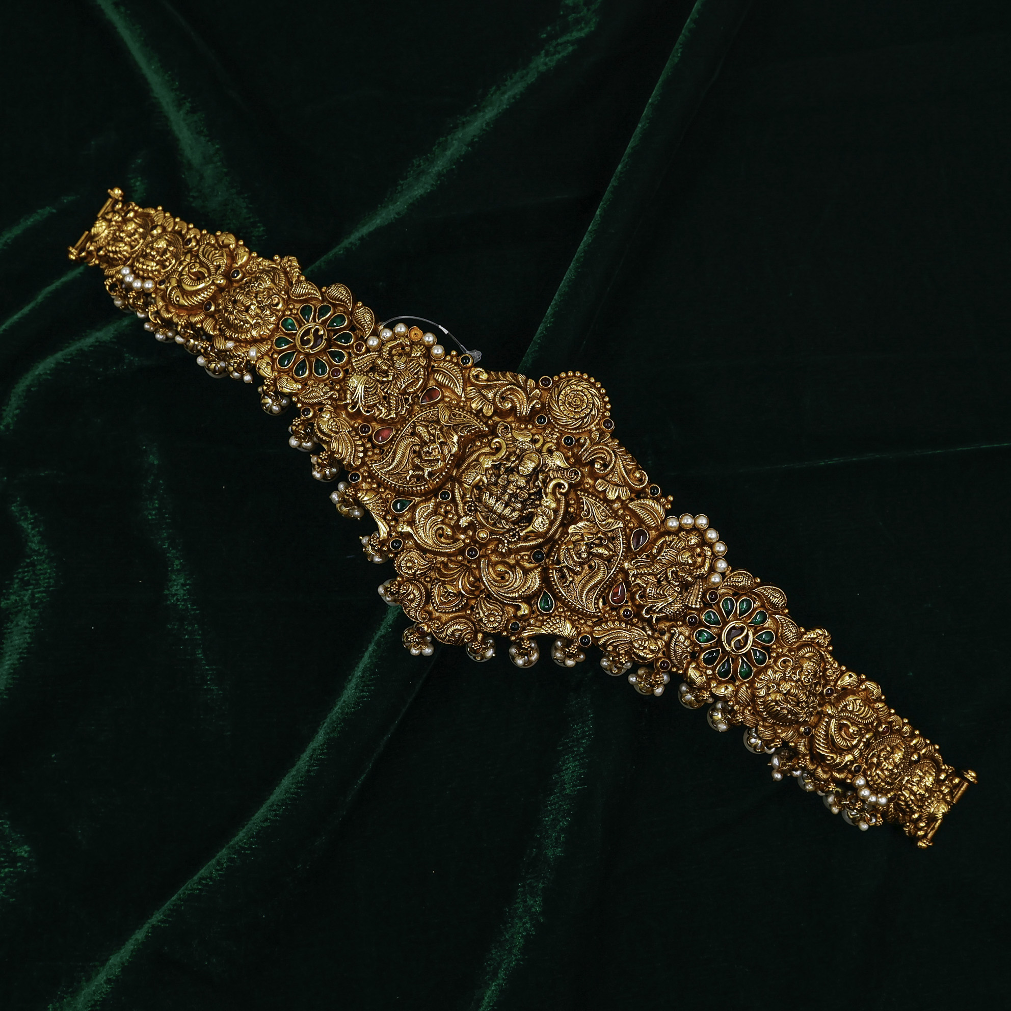Raag Silver Jewellery - Gold Polished Silver Peacock Belt