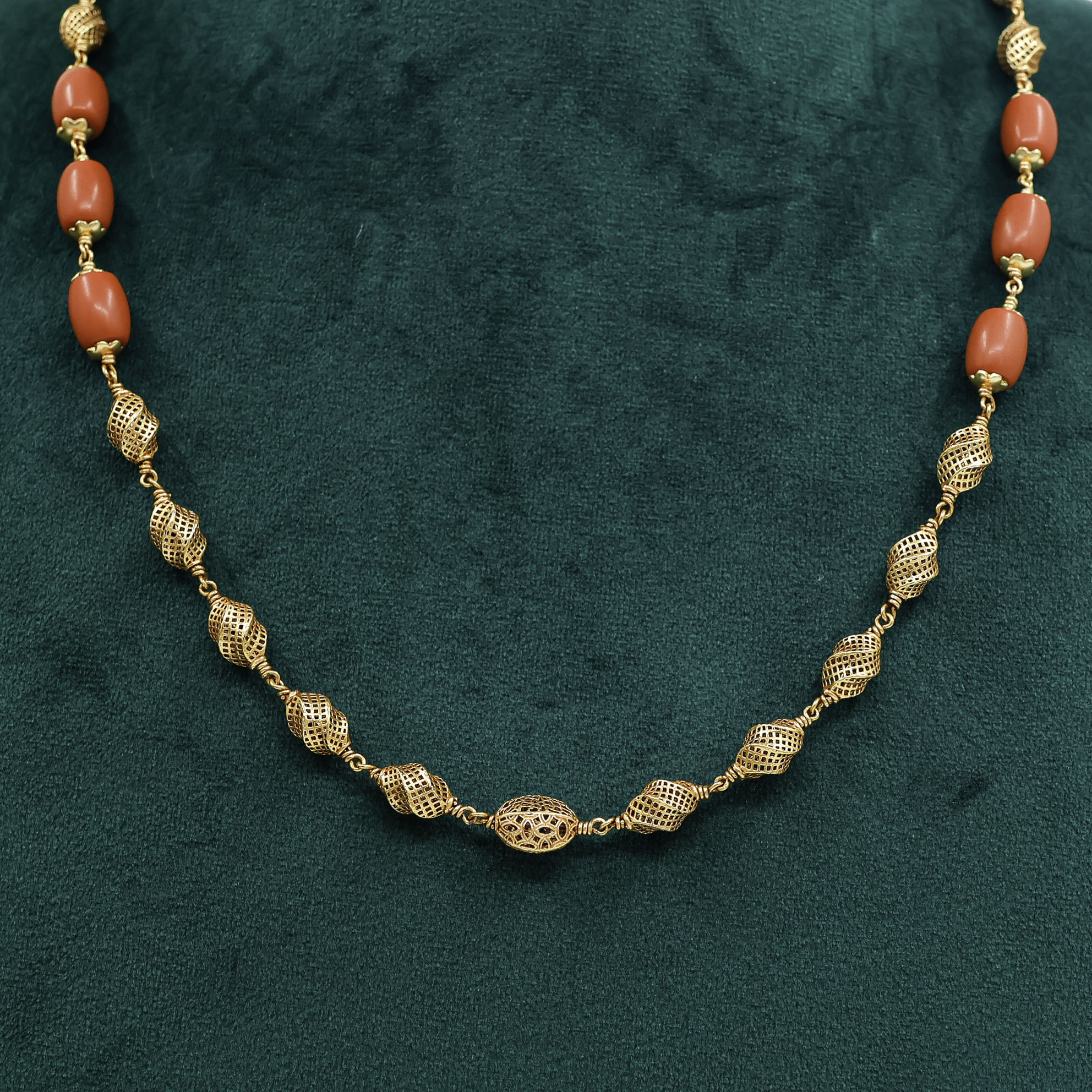 Raag Silver Jewellery - Red Bead Necklace