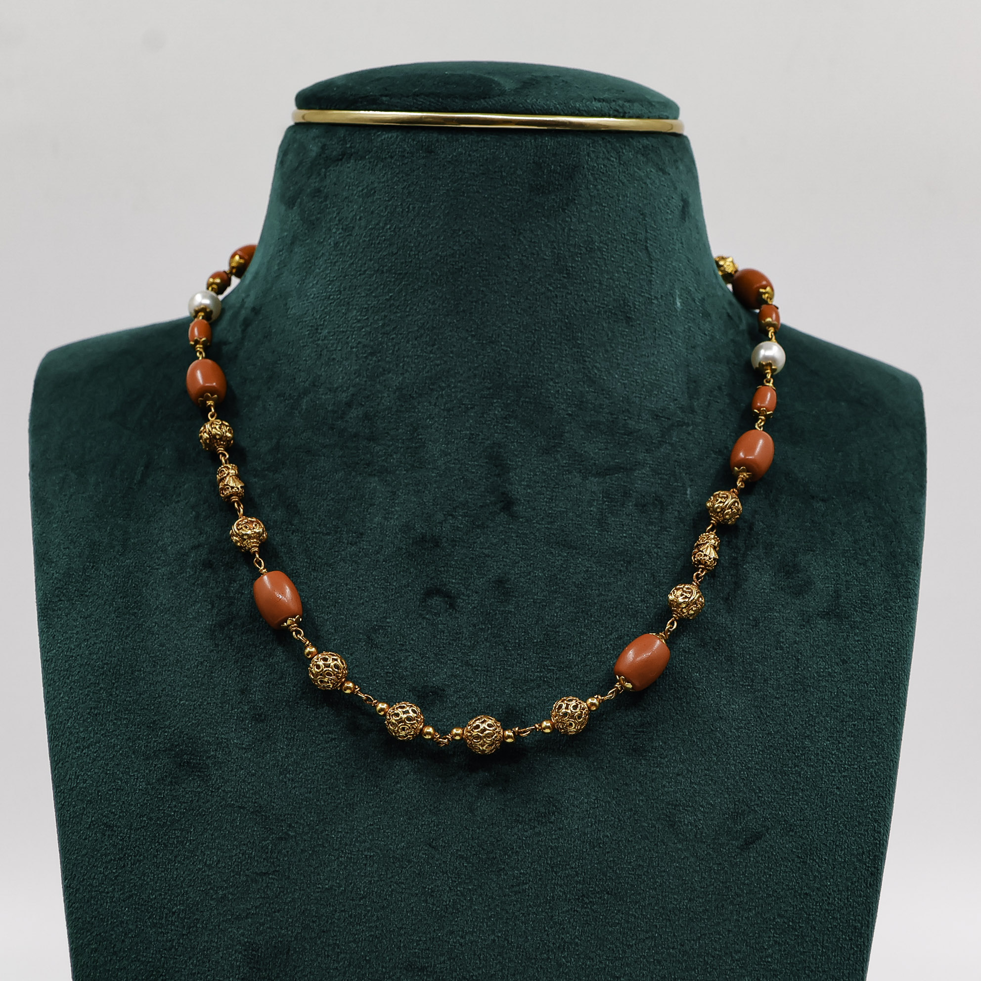 Raag Silver Jewellery - Coral Bead Necklace