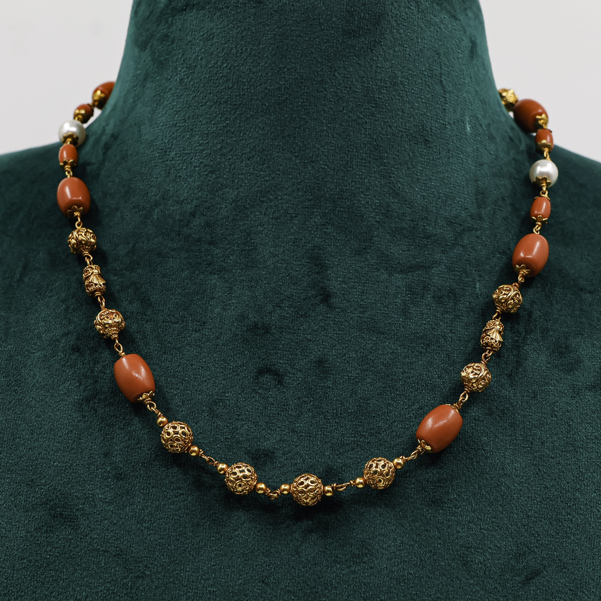 Raag Silver Jewellery - Coral Bead Necklace