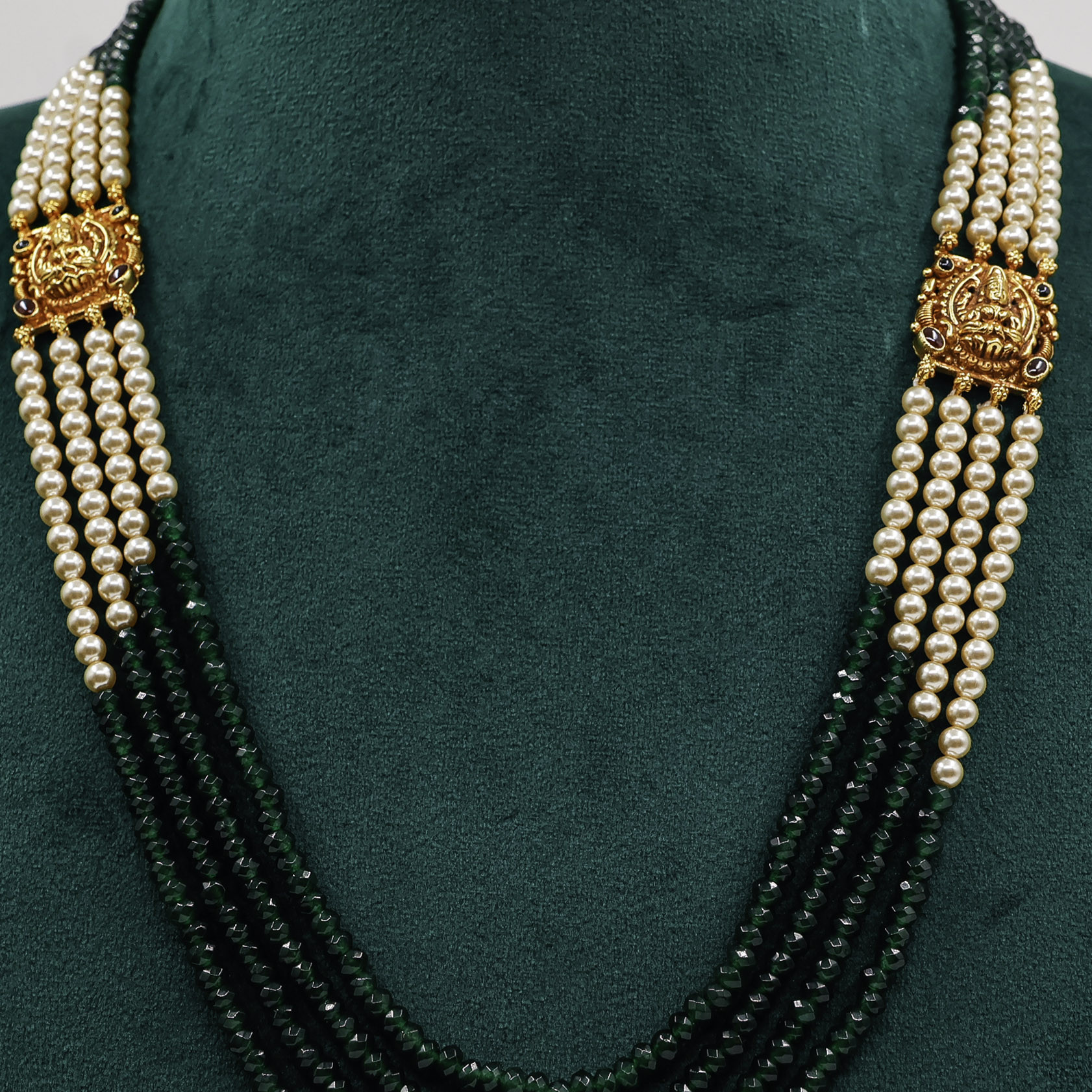 Raag Silver Jewellery - Pearl Emerald Necklace