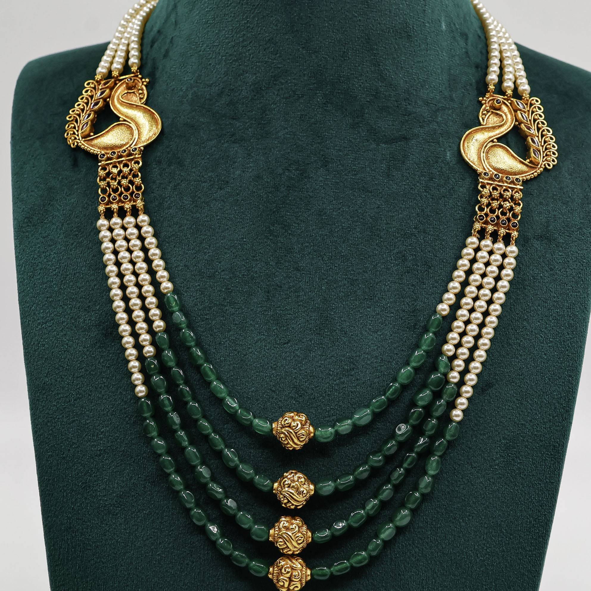 Raag Silver Jewellery - Pearl Emerald Necklace