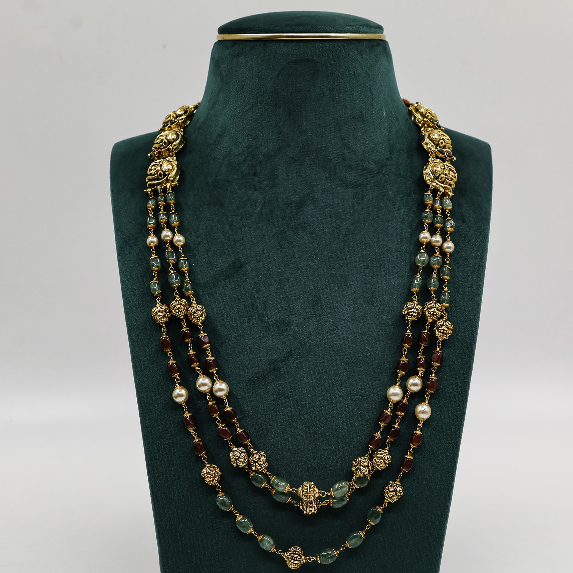 Raag Silver Jewellery - Emerald Beads Necklace