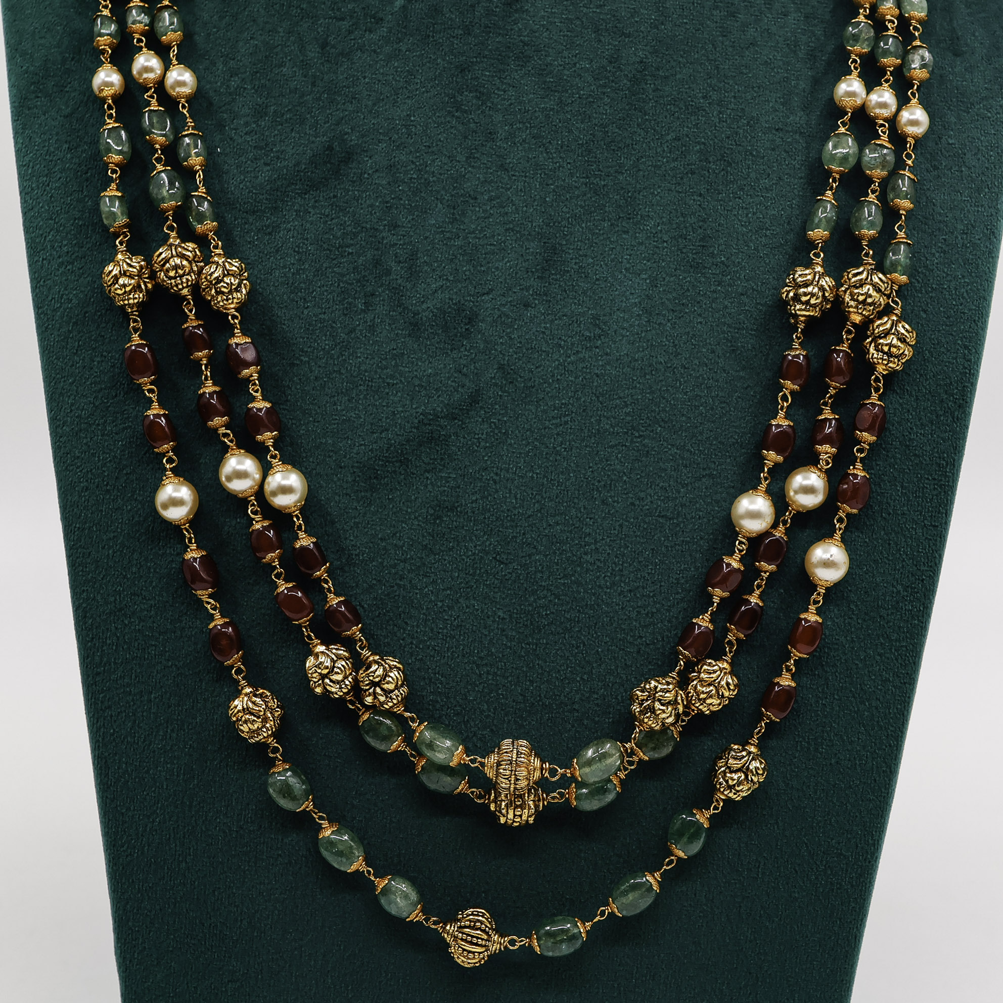 Raag Silver Jewellery - Emerald Beads Necklace