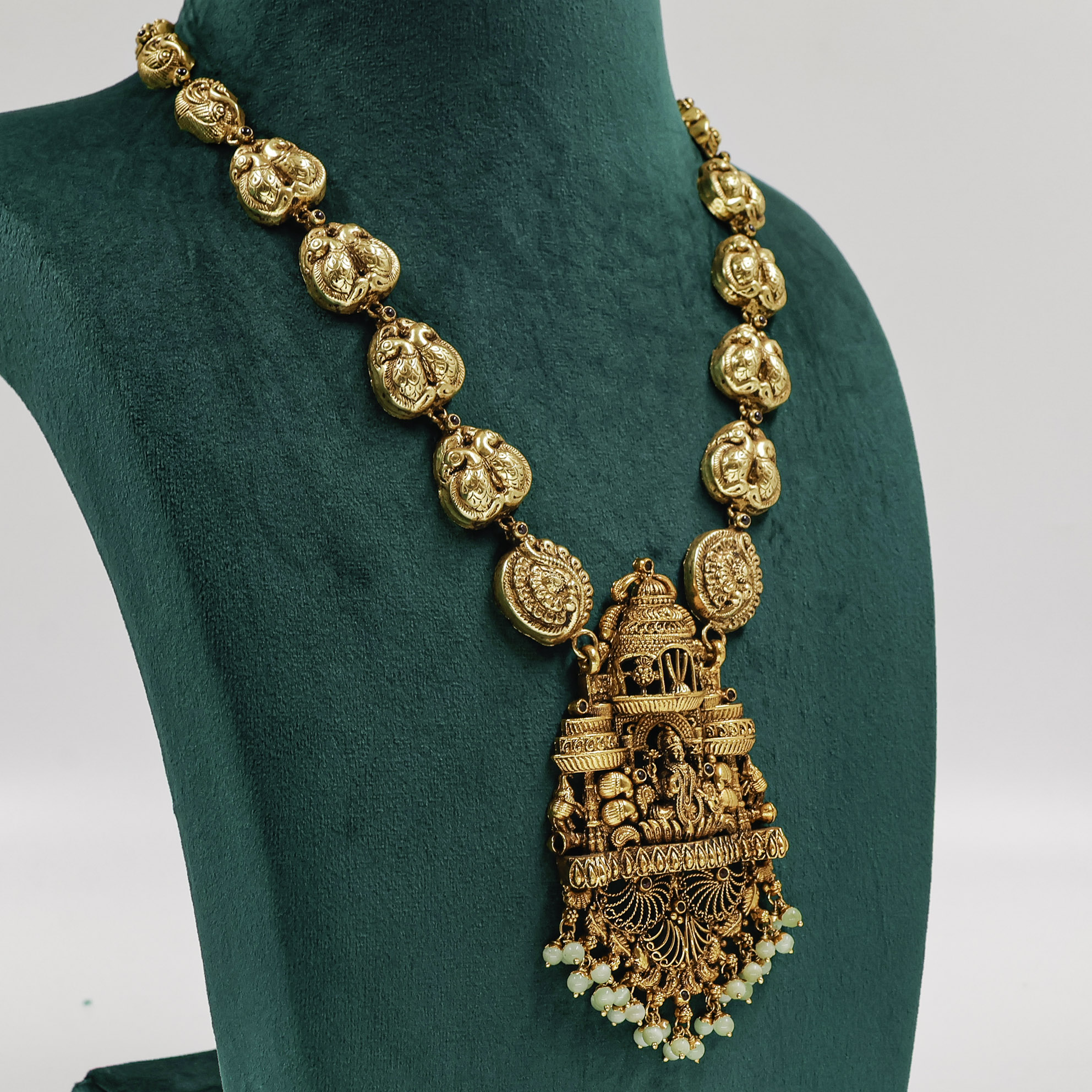 Raag Silver Jewellery - Gold Polished Silver Lakshmi Necklace