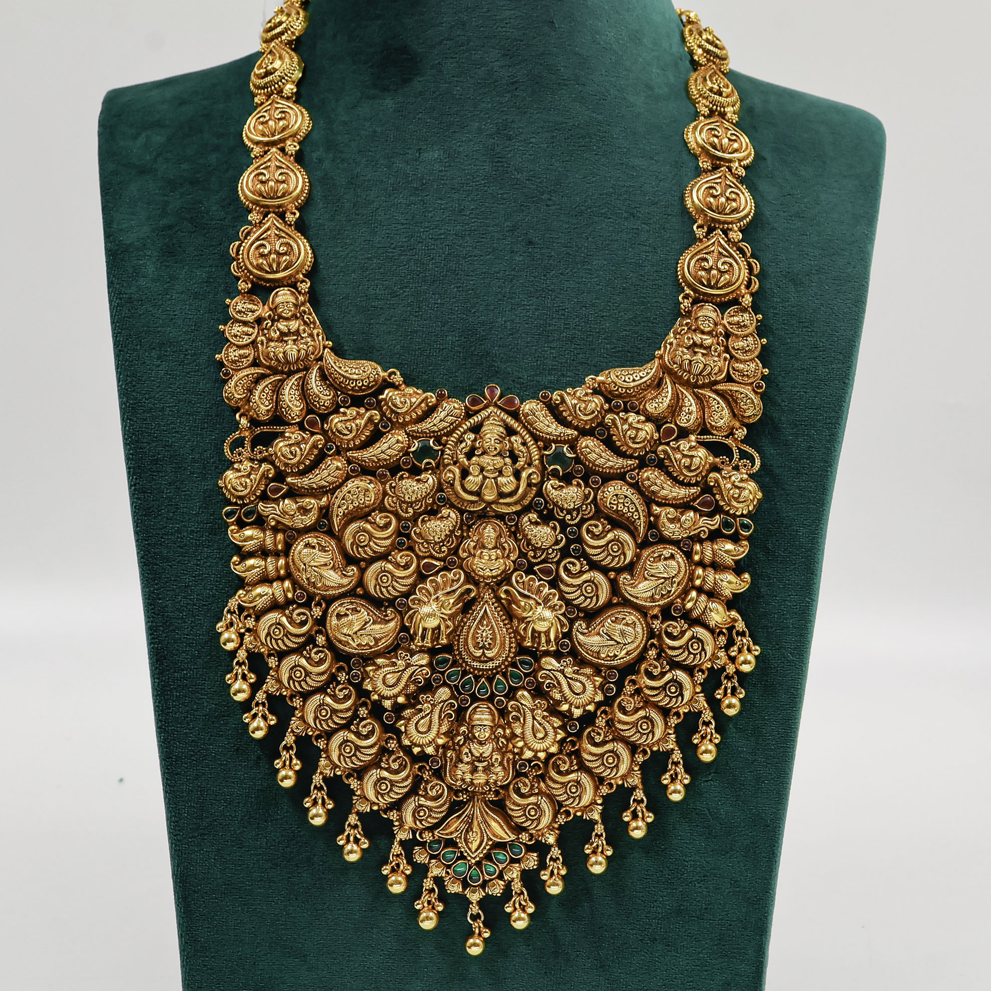 Gold Polished Silver Elephant Necklace