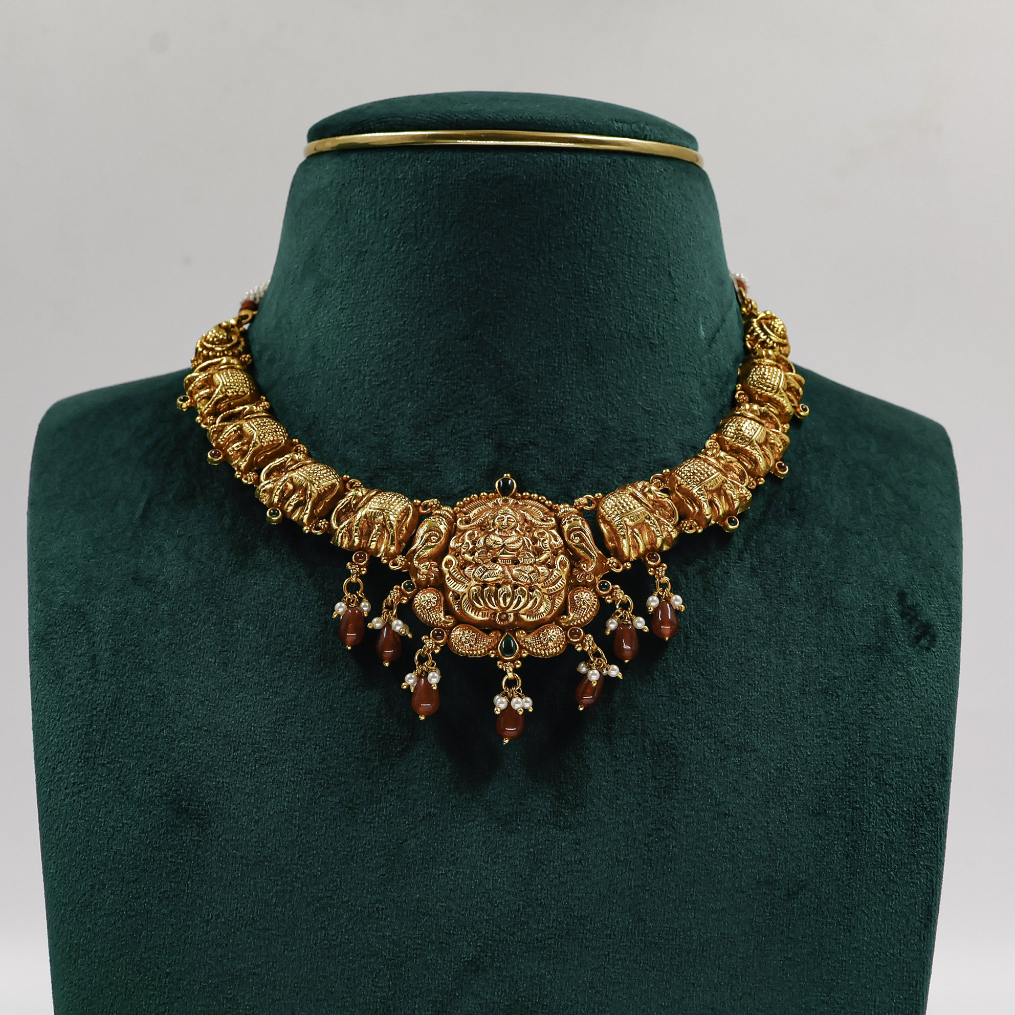 Gold Polished Silver Coin Necklace