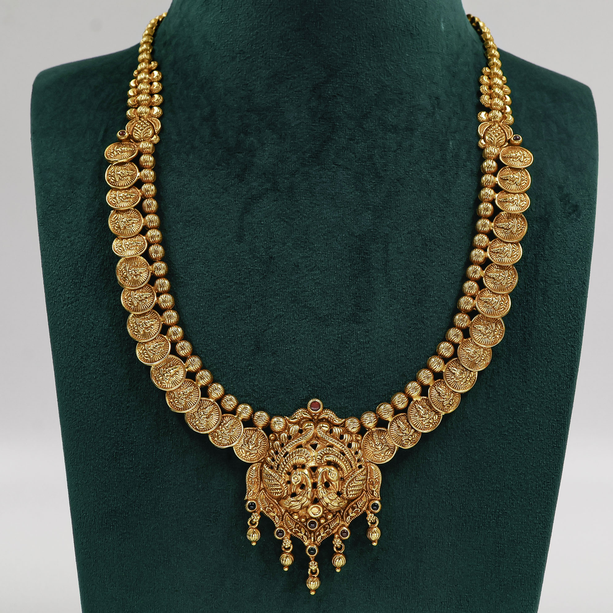 Gold Polished Silver Lakshmi Necklace