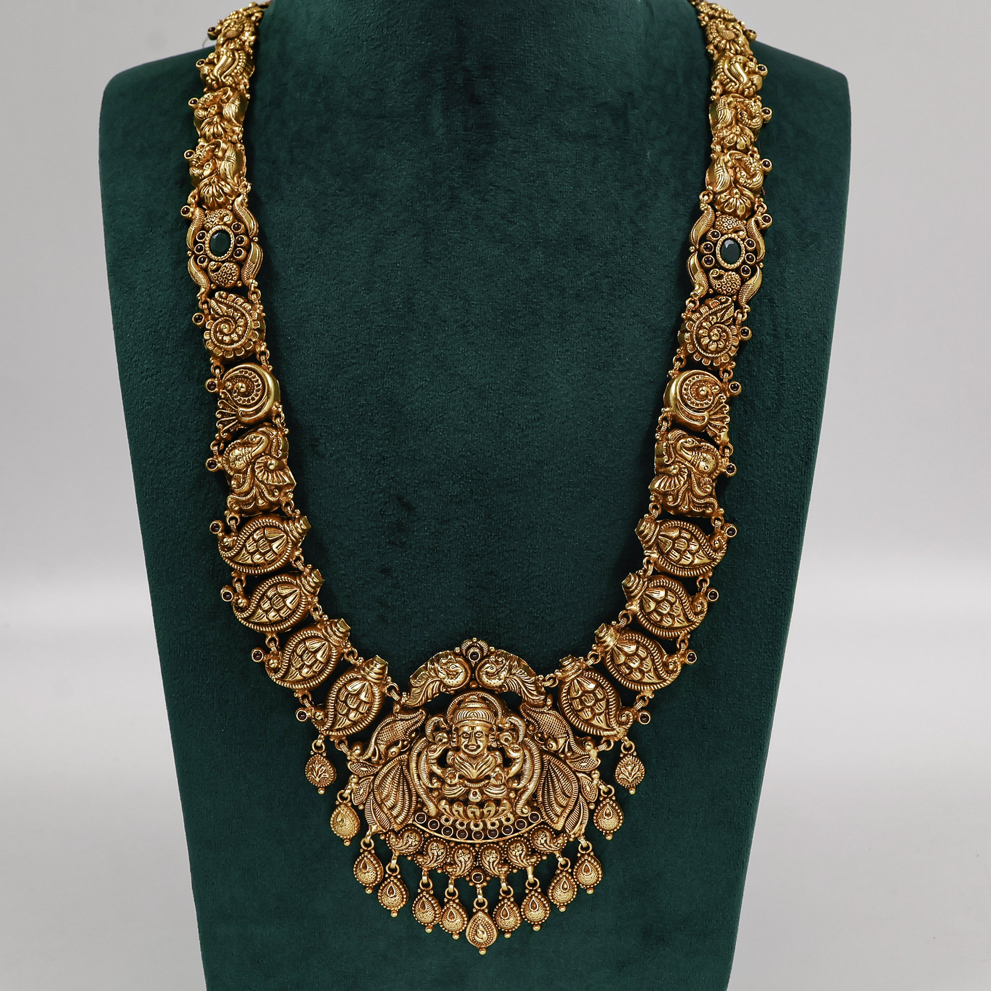Gold Polished Silver Lakshmi Necklace