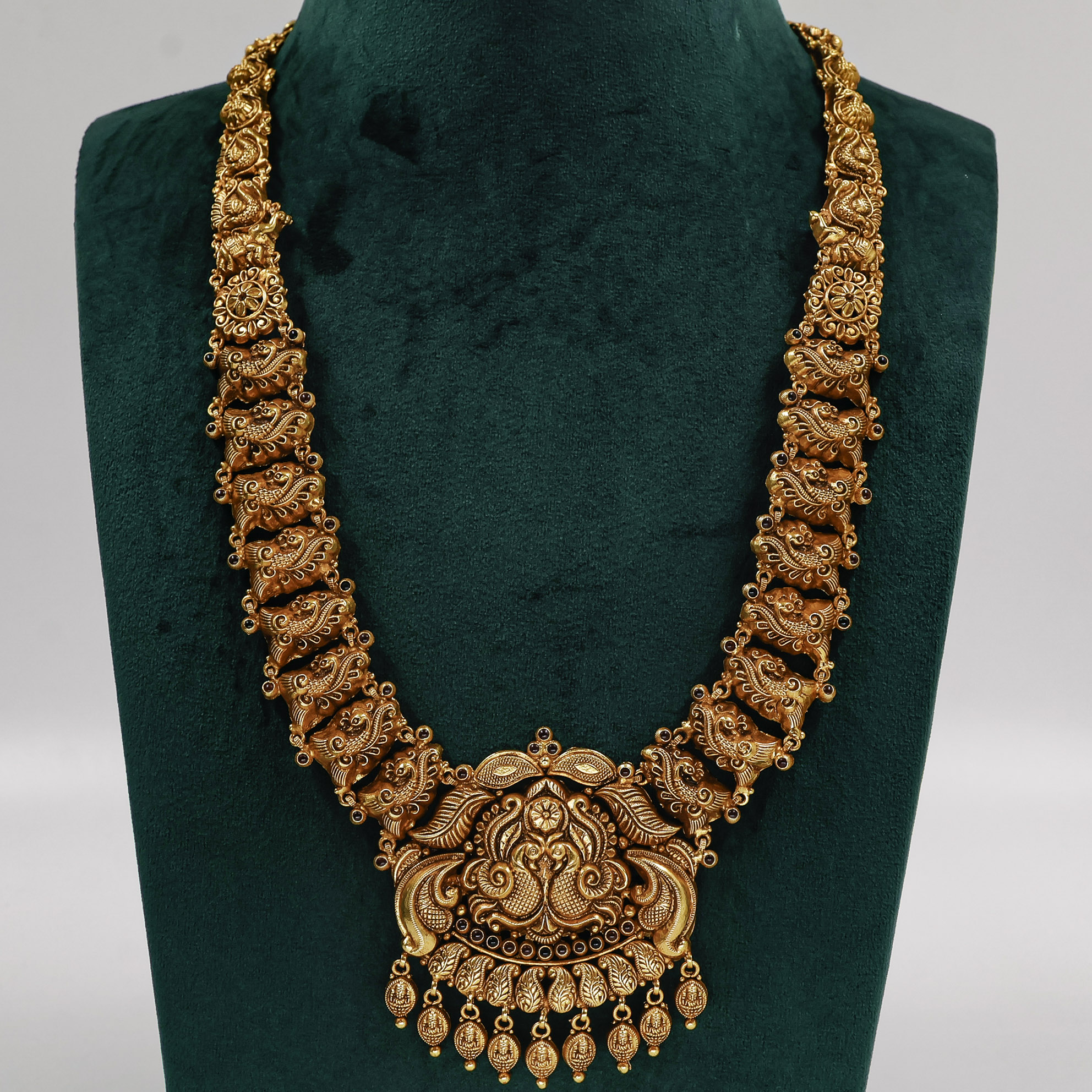 Gold Polished Silver Lakshmi Necklace