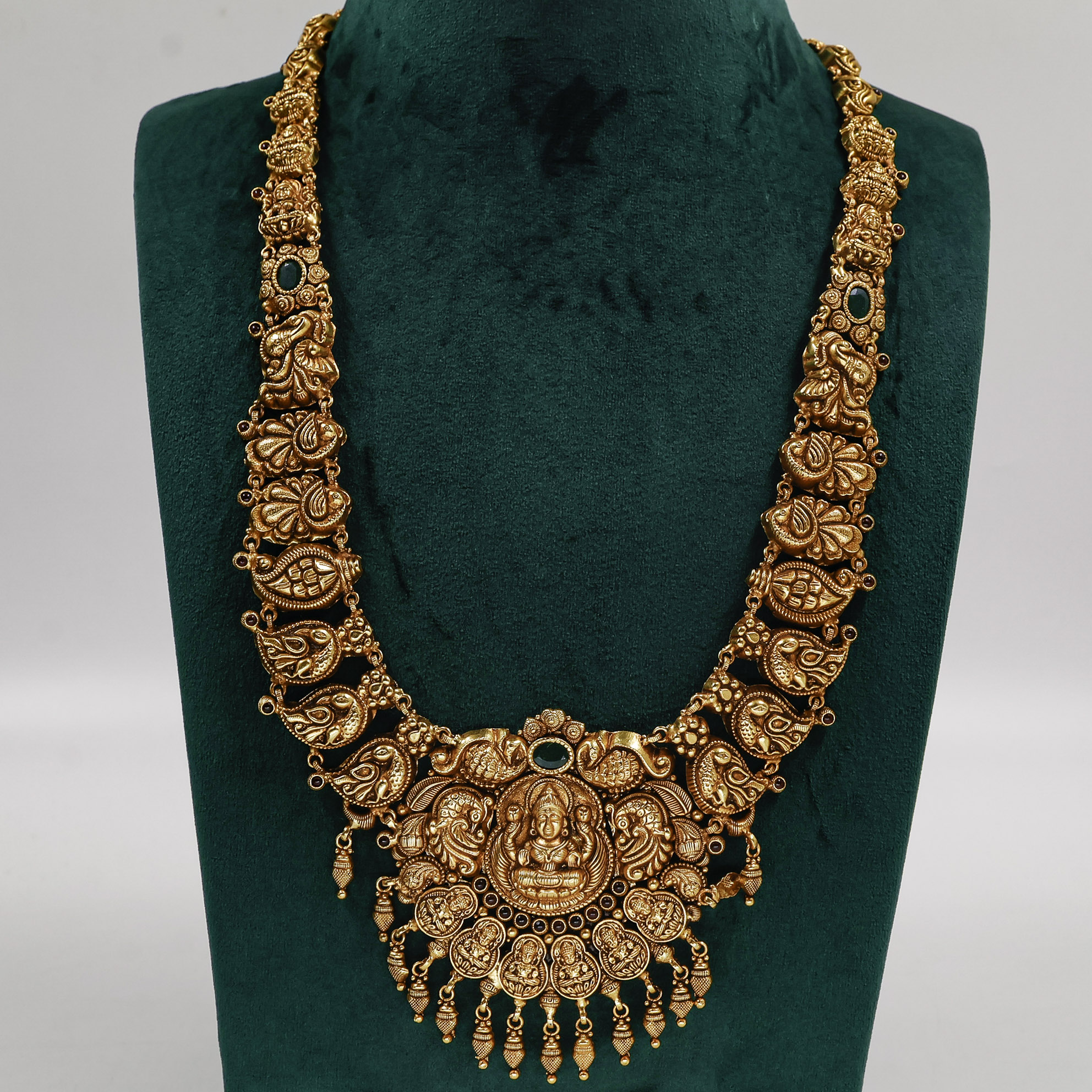 Gold Polished Silver Lakshmi Necklace