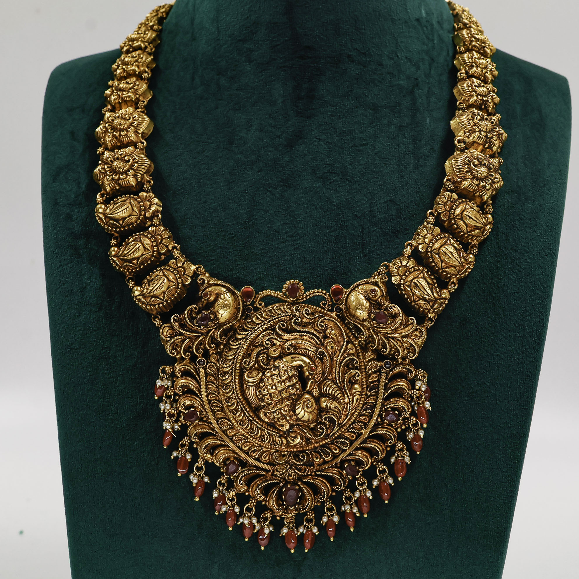 Gold Polished Silver Lakshmi Necklace