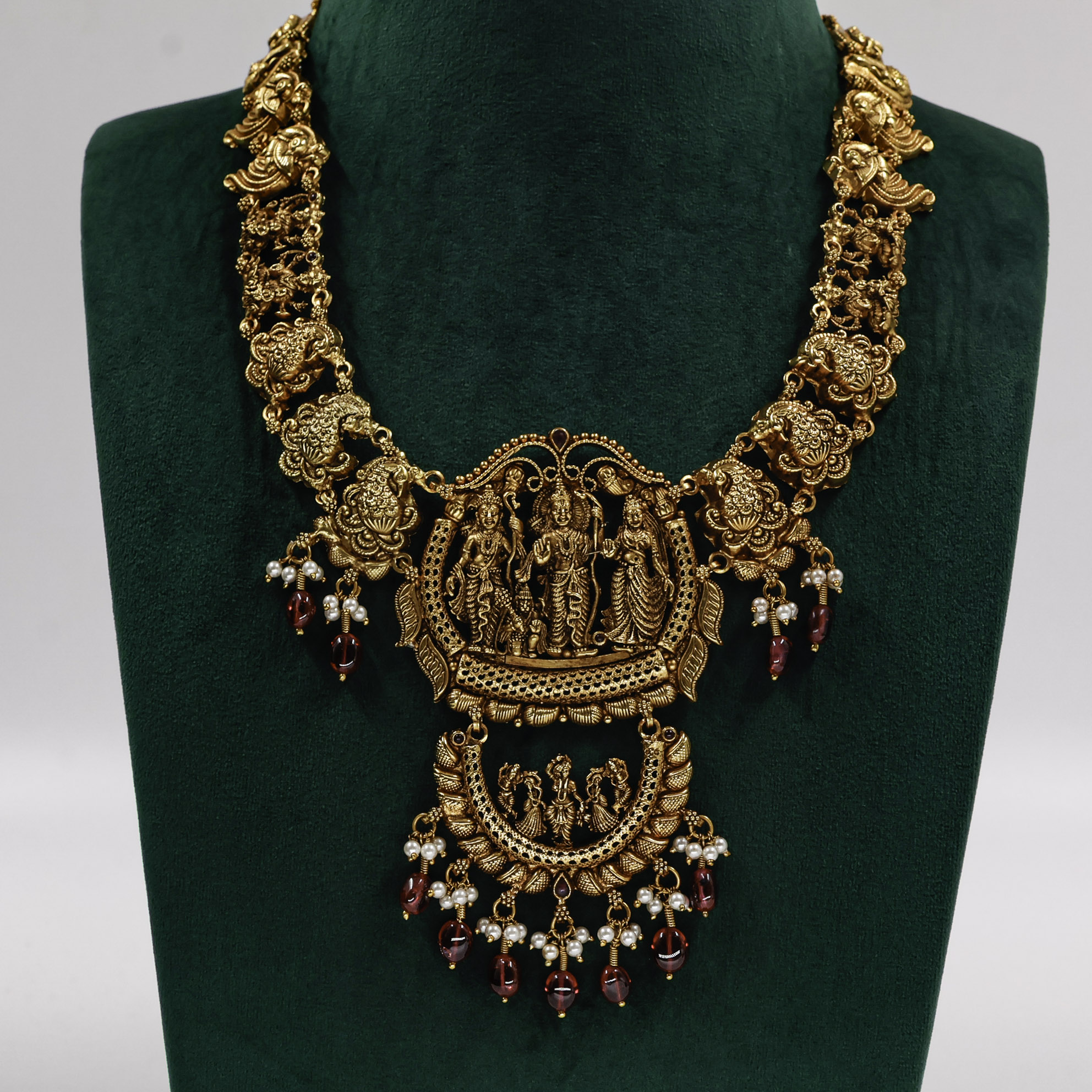 Lakshmi Gold Polished Silver Necklace