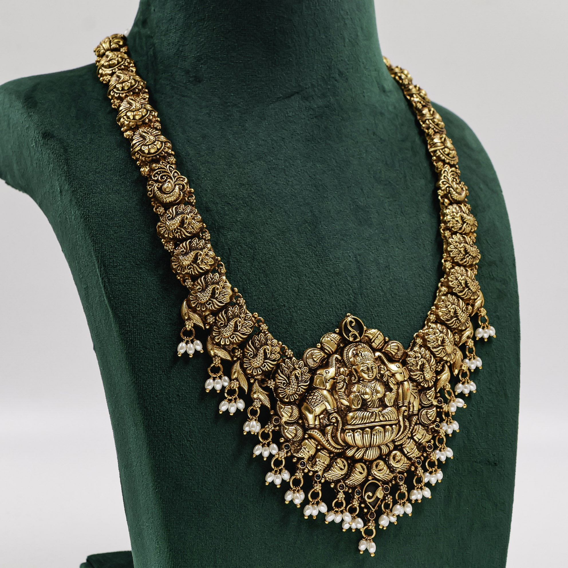 Raag Silver Jewellery - Gold Polished Silver Lakshmi Necklace