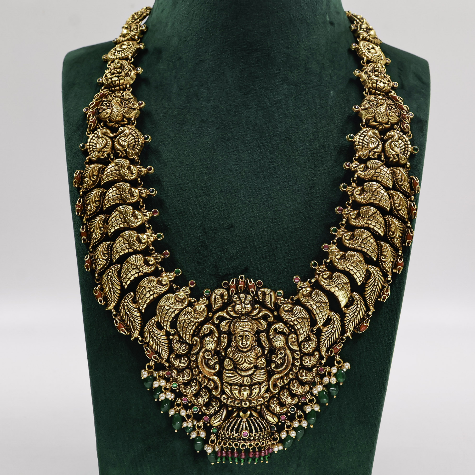 Gold Polished Silver Lakshmi Necklace