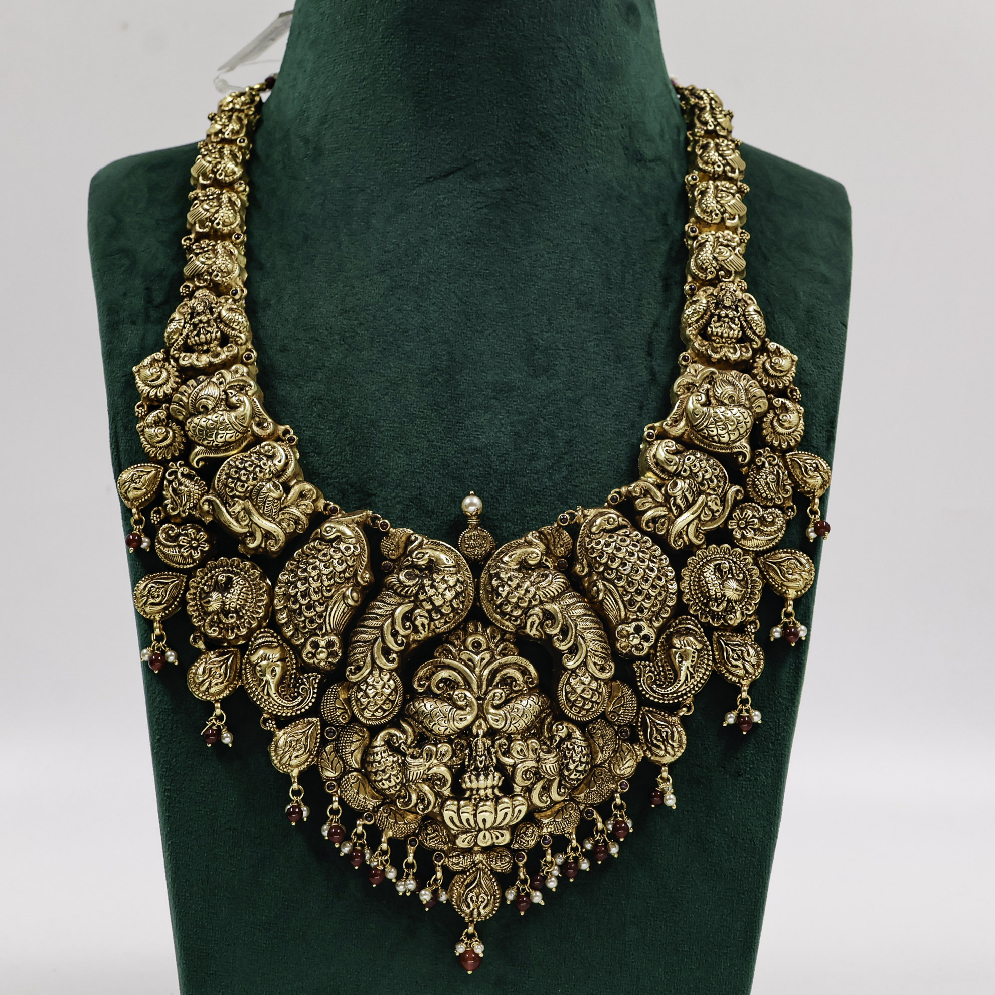 Gold Polished Silver Lakshmi Necklace