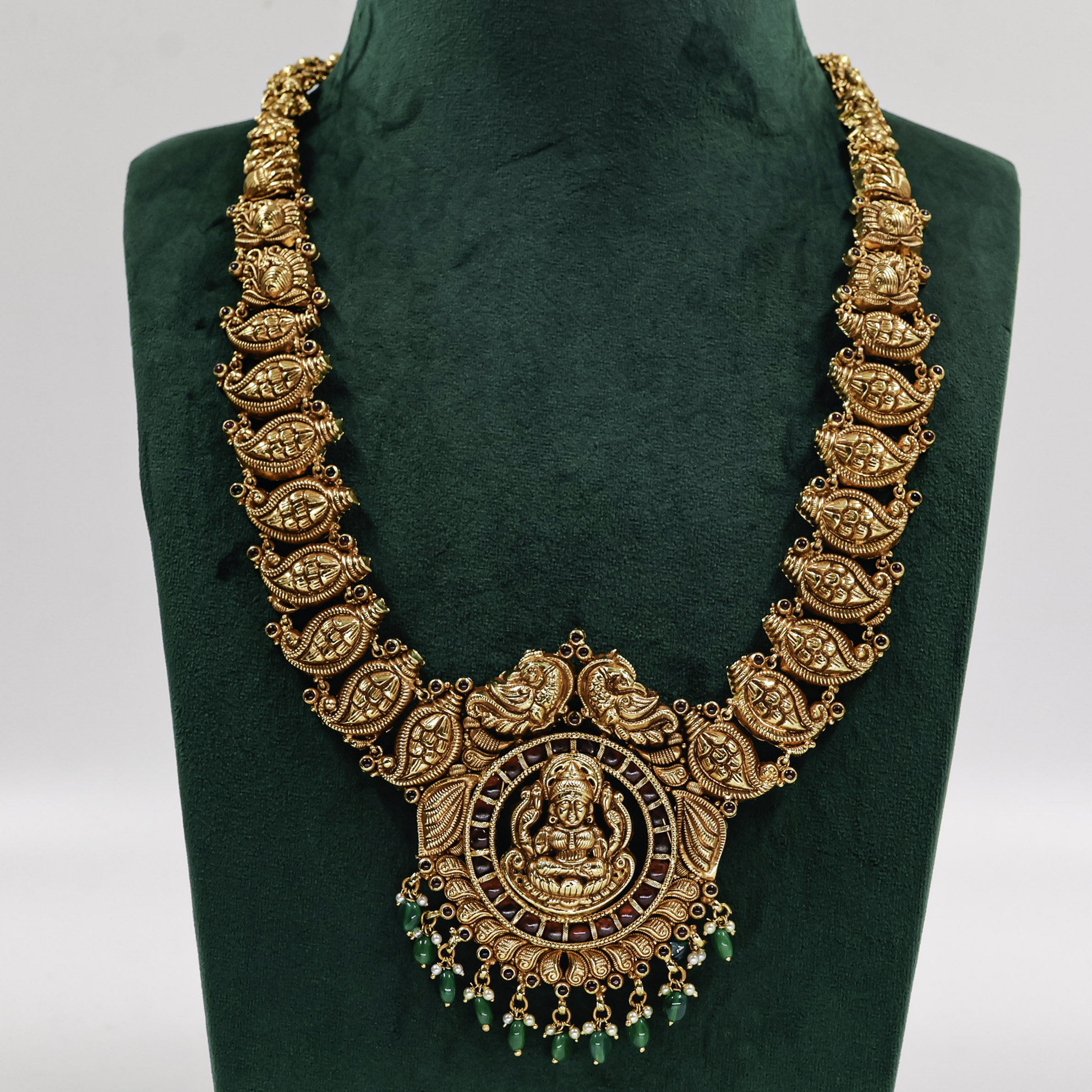 Gold Polished Silver Lakshmi Necklace