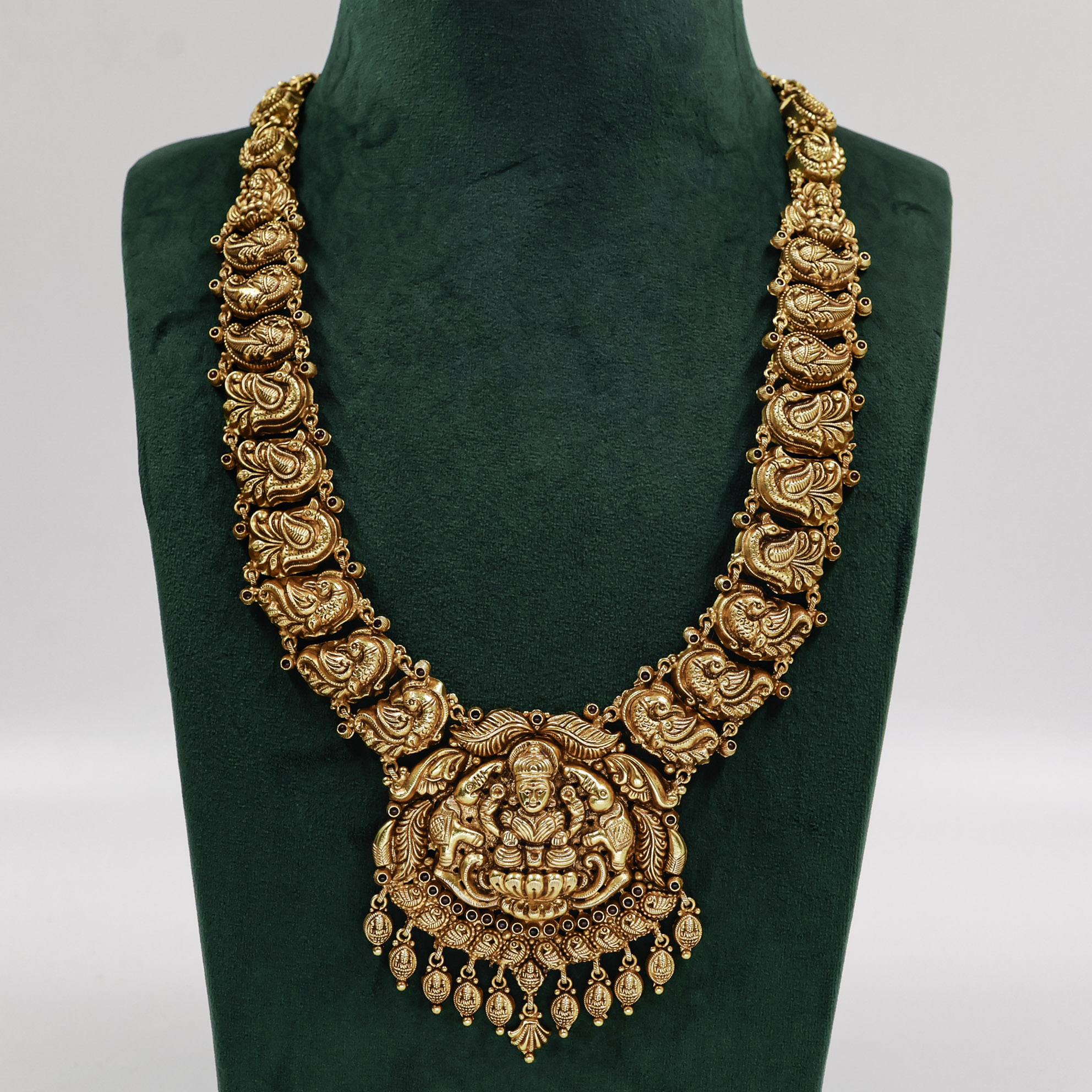 Gold Polished Silver Lakshmi Necklace