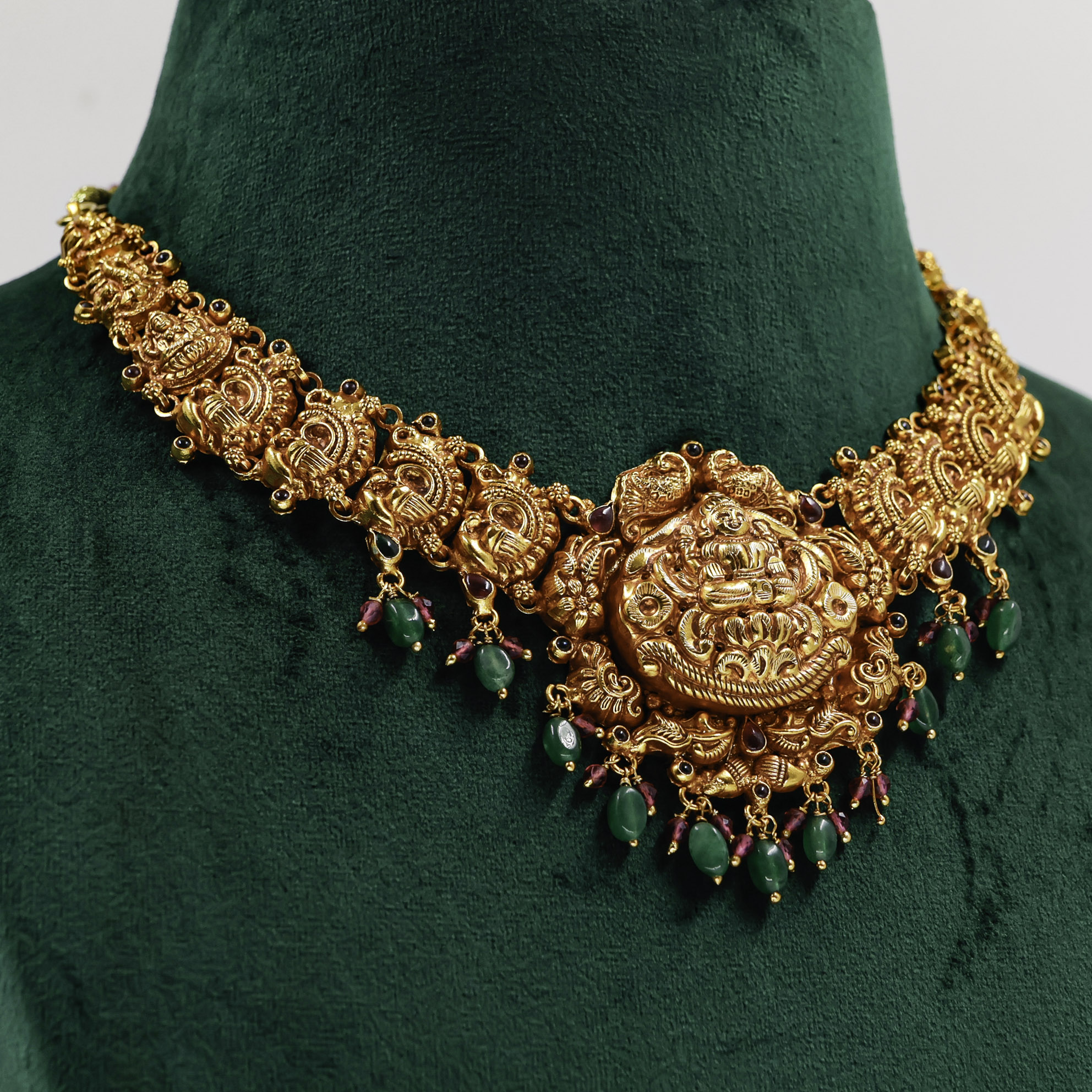 Raag Silver Jewellery - Gold Polished Silver Lakshmi Necklace