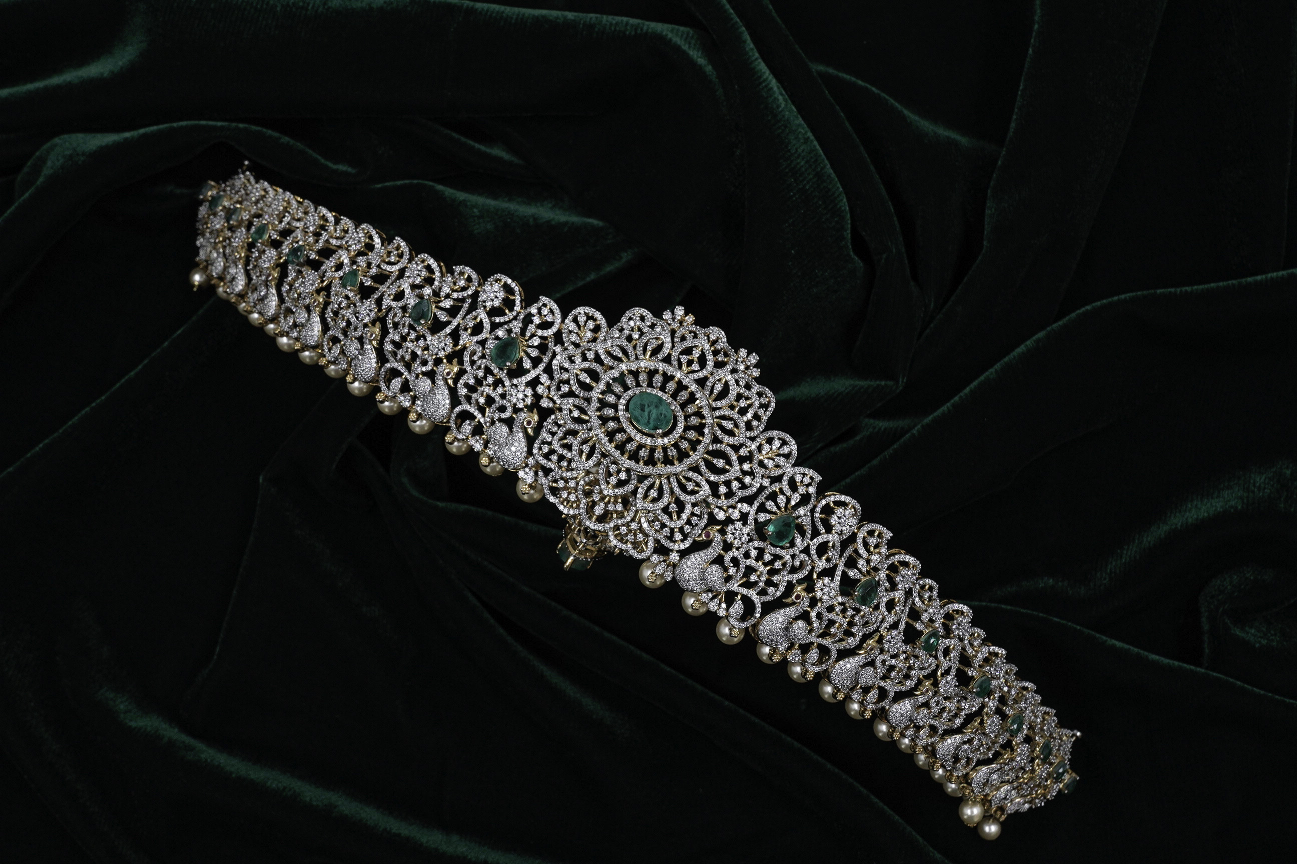 Raag Silver Jewellery - Silver Emerald Belt