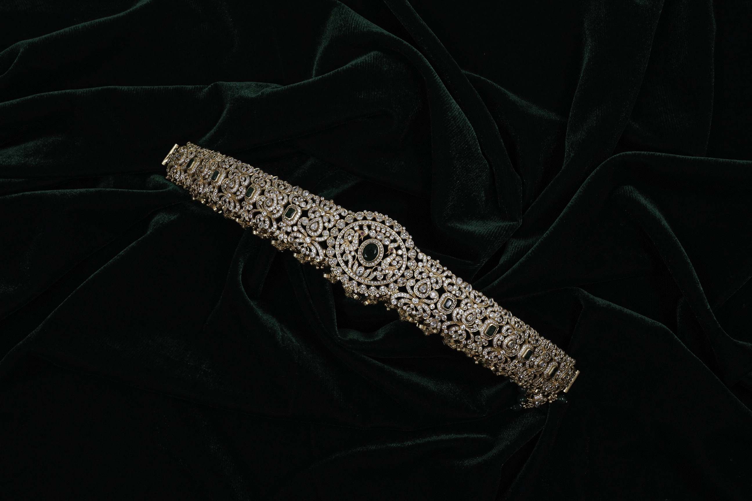 Raag Silver Jewellery - Silver Emerald Belt