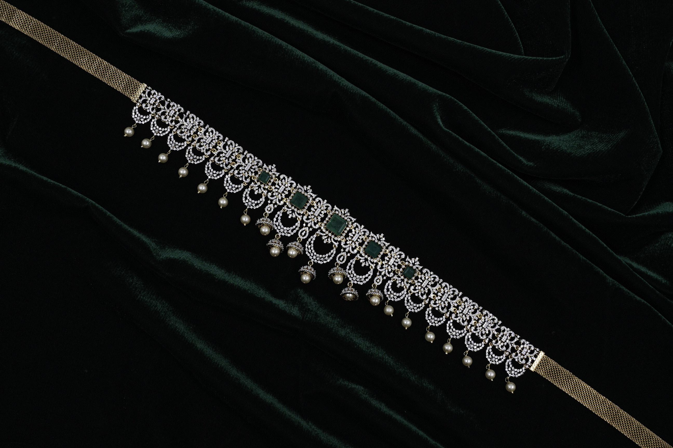 Raag Silver Jewellery - Silver Emerald Belt