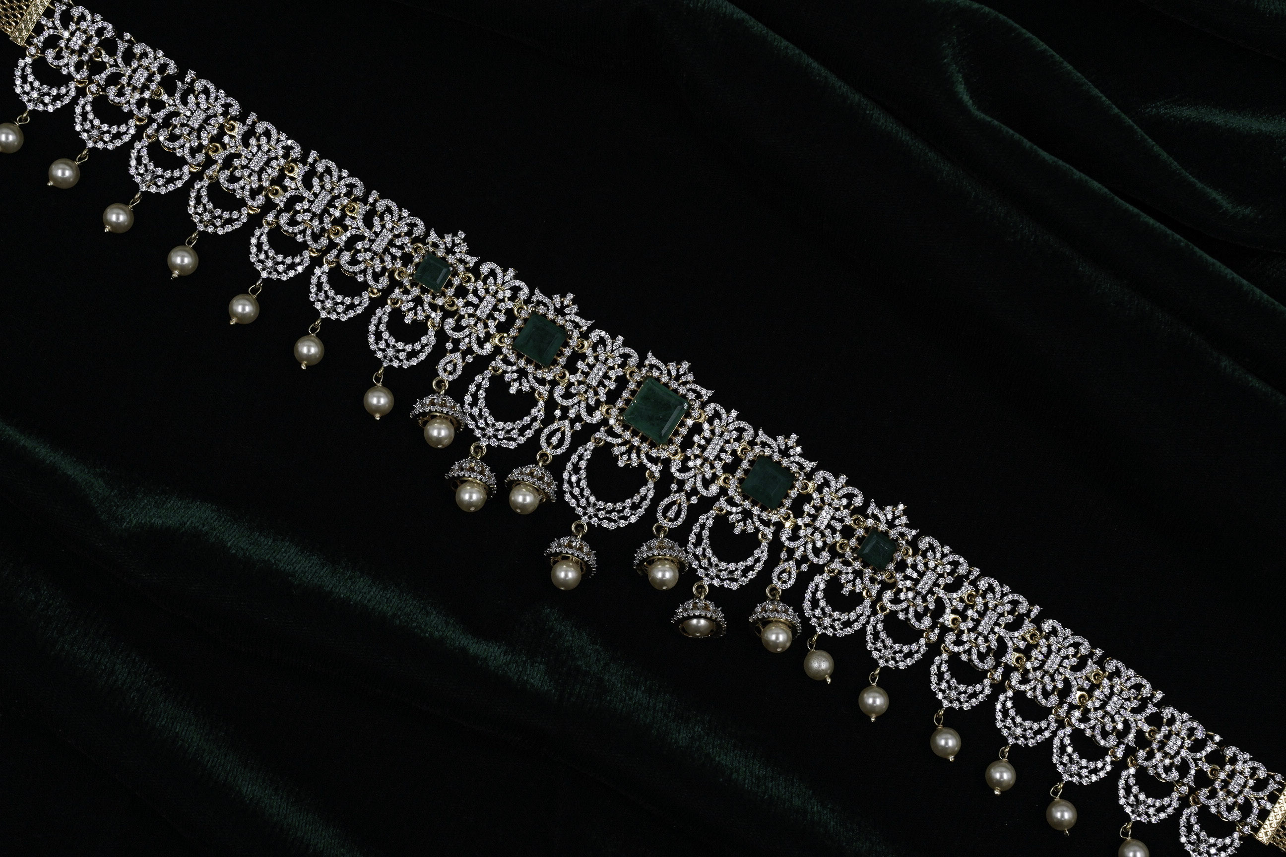 Raag Silver Jewellery - Silver Emerald Belt