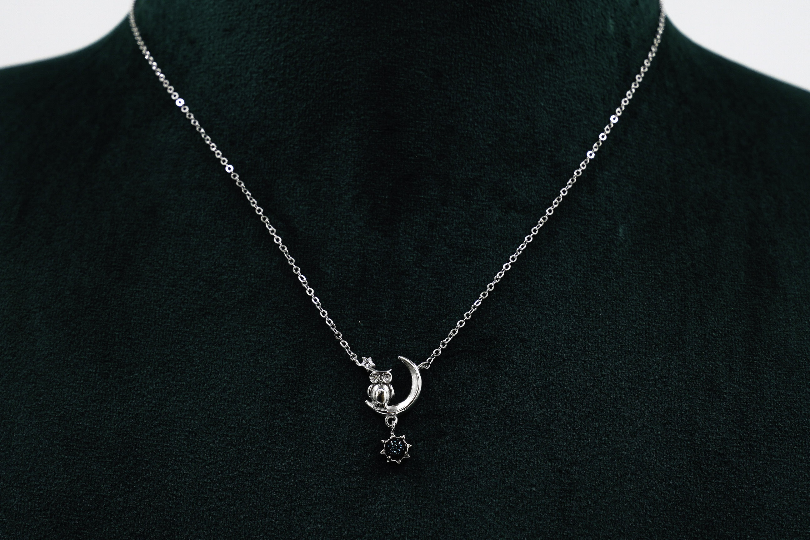 Raag Silver Jewellery - Silver Owl Necklace