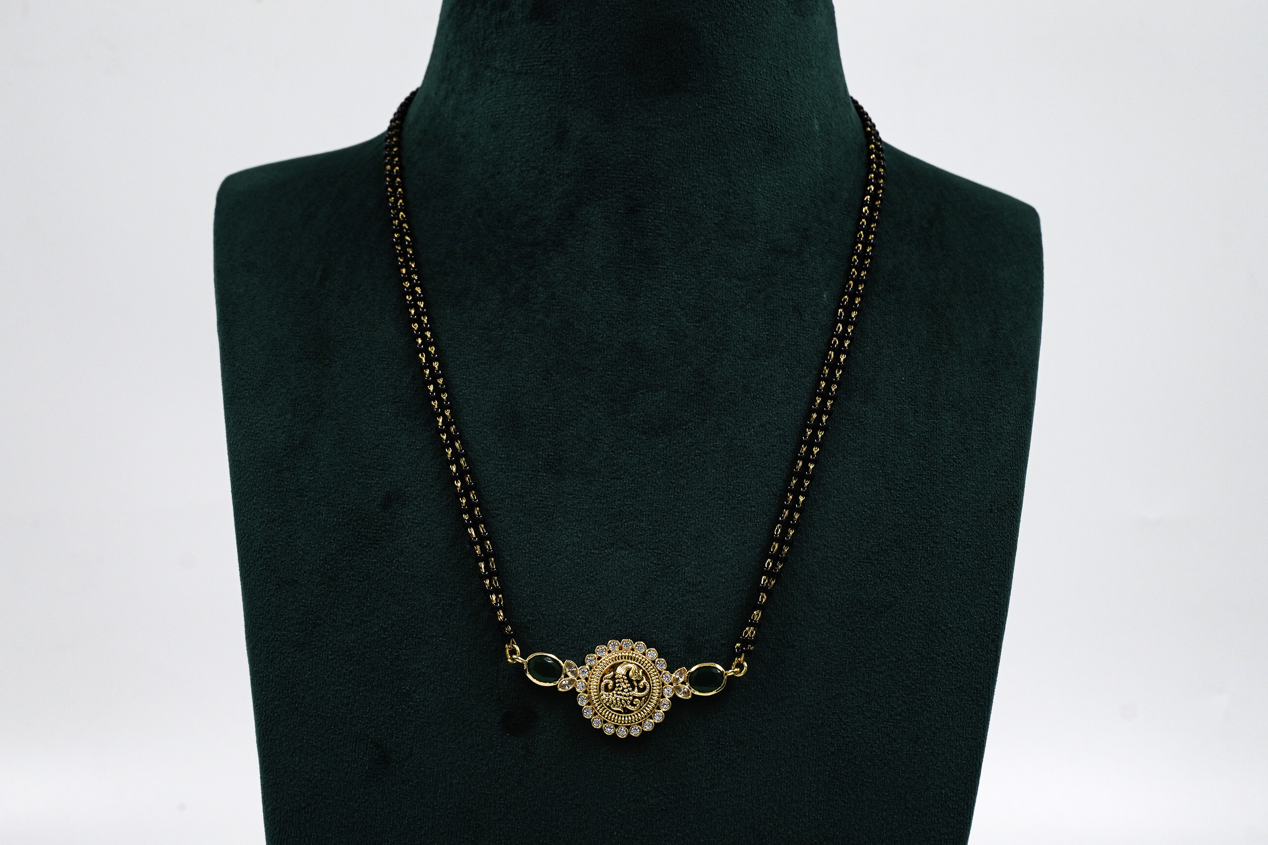 Gold Polished Silver Mangalsutra Necklace