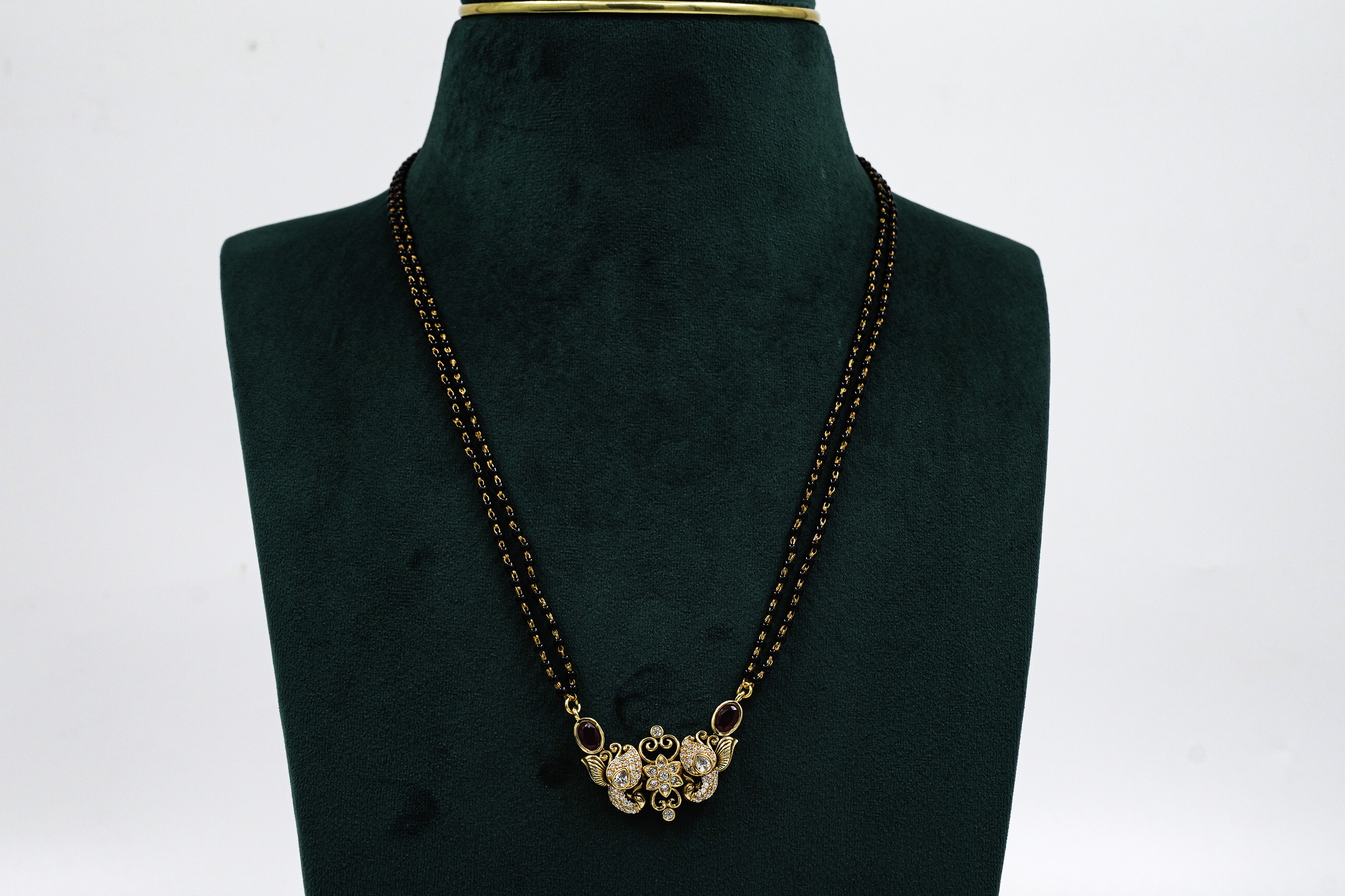 Gold Polished Silver Mangalsutra Necklace