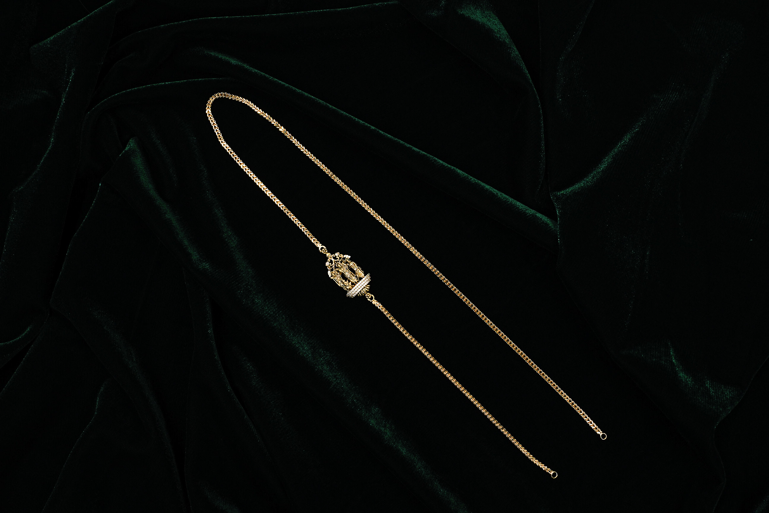 Gold Polished Silver Chain Necklace