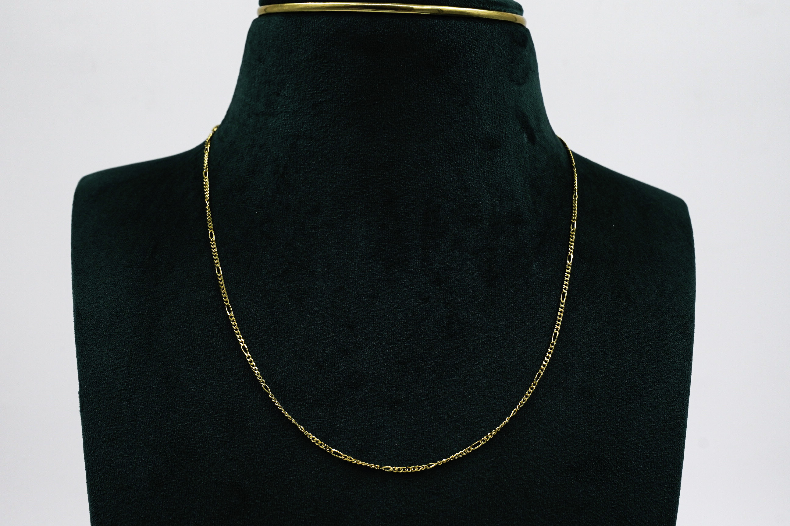 Gold Polished Silver Chain Necklace