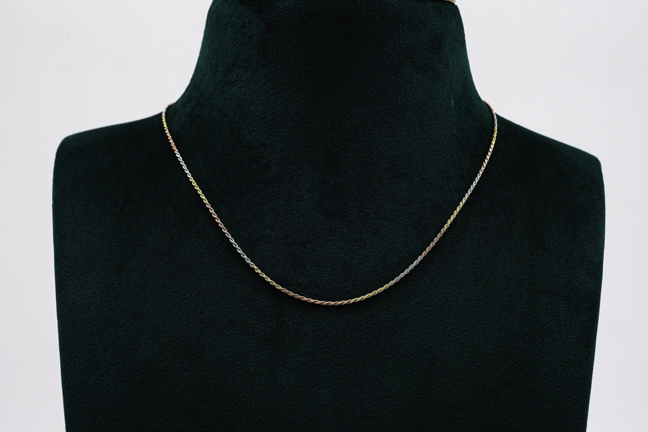 Tricolor Gold Polished Silver Chain