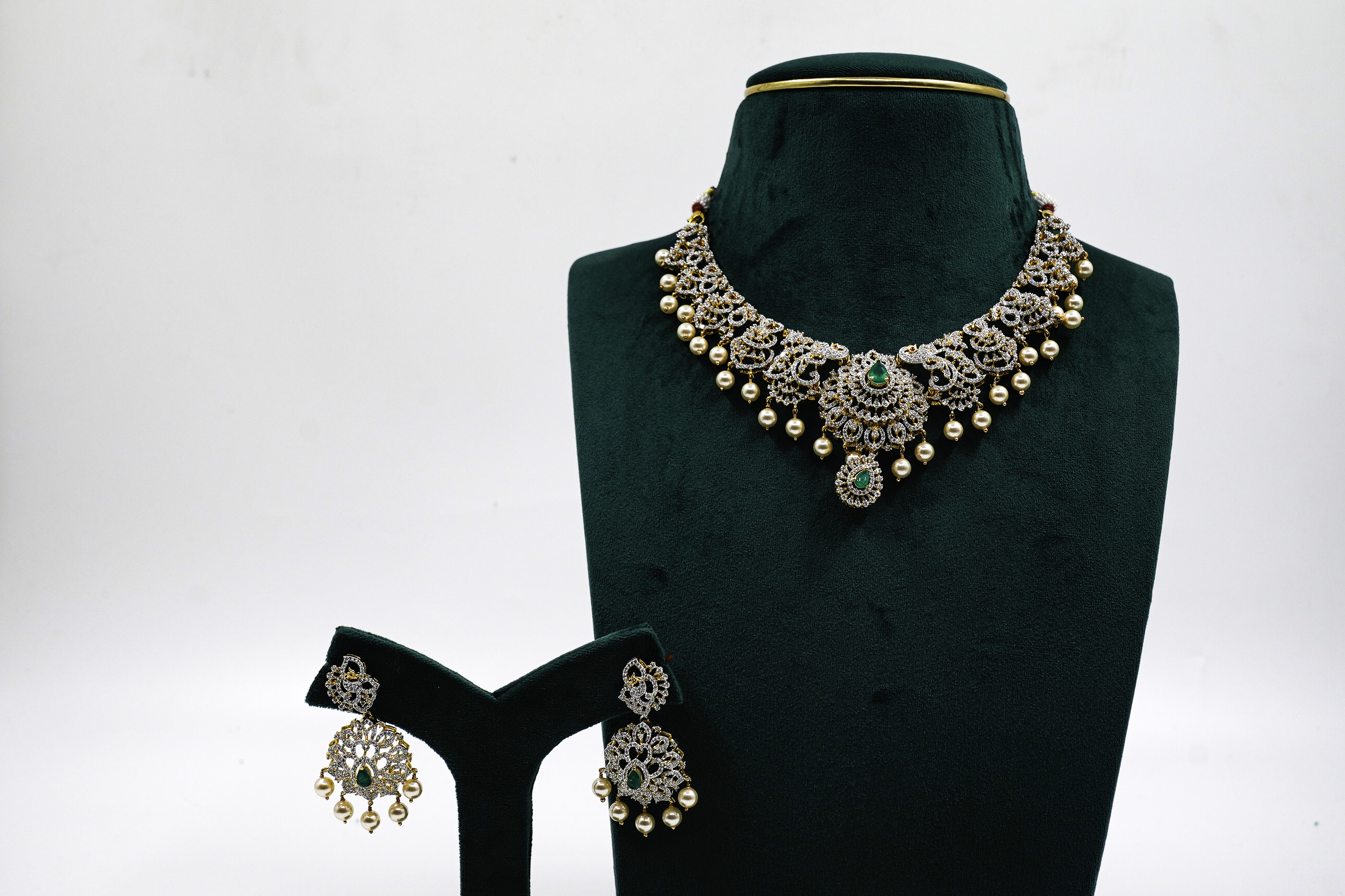 Raag Silver Jewellery - Silver Emerald Necklace