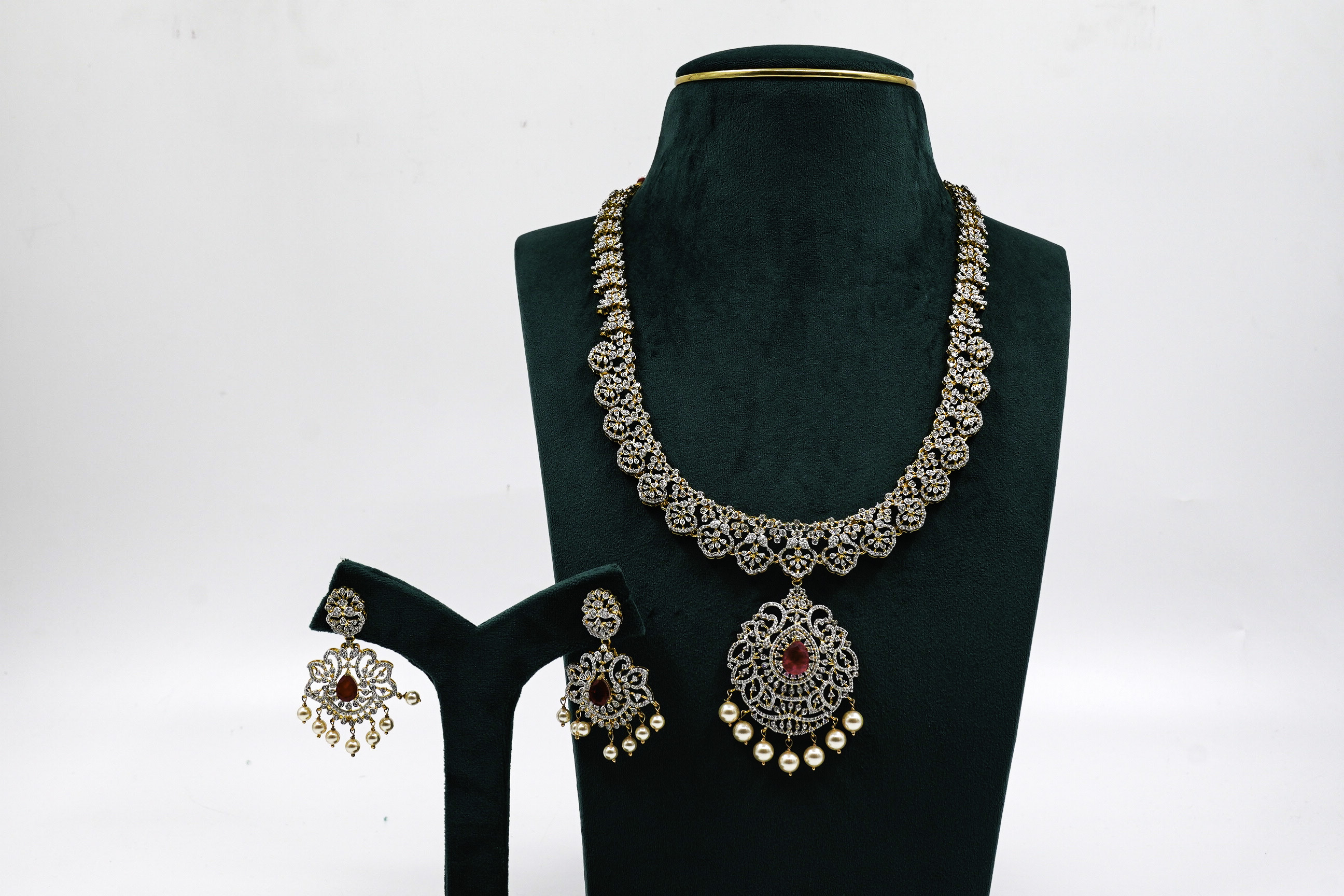 Raag Silver Jewellery - Silver Ruby Necklace