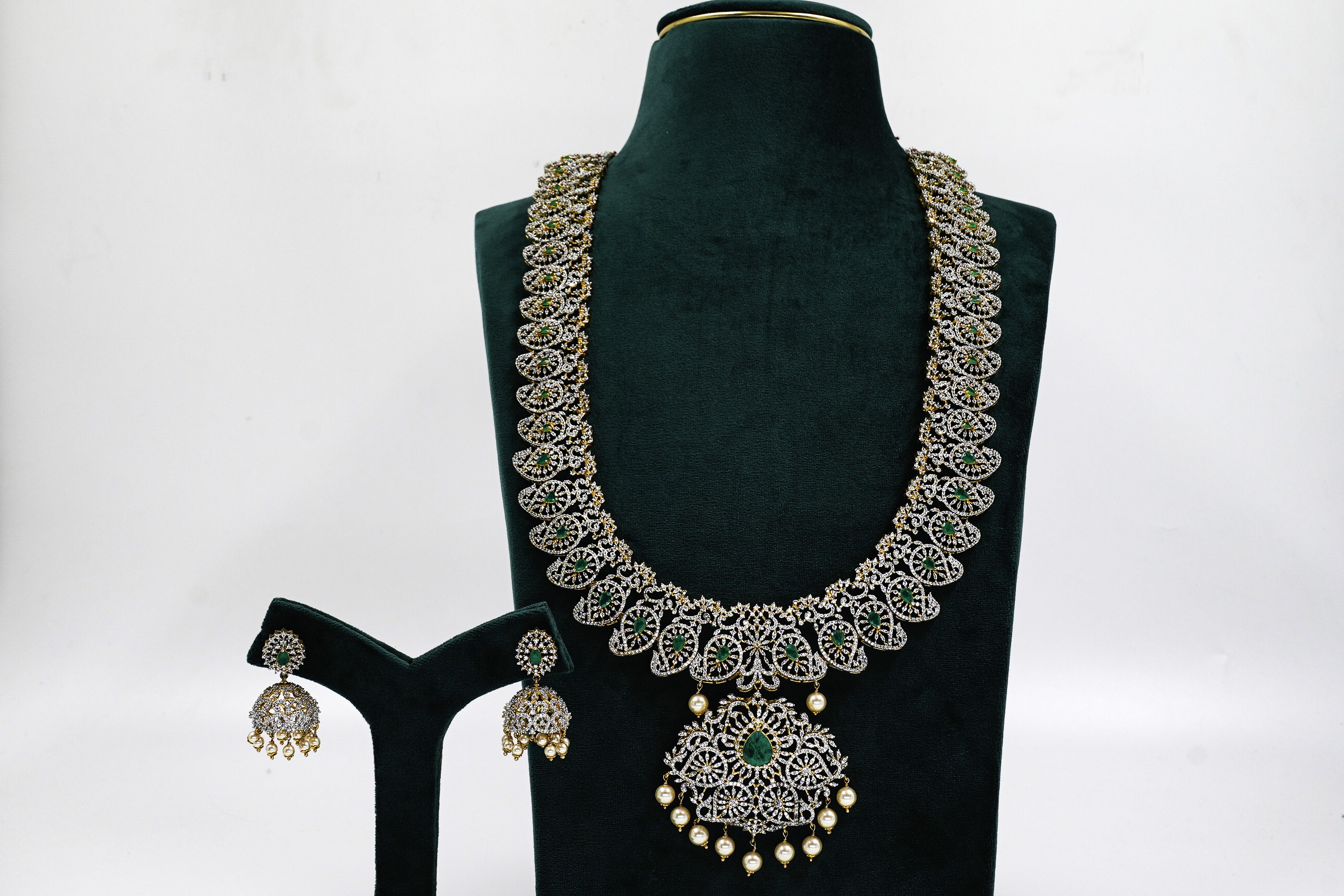 Raag Silver Jewellery - Emerald Silver Necklace