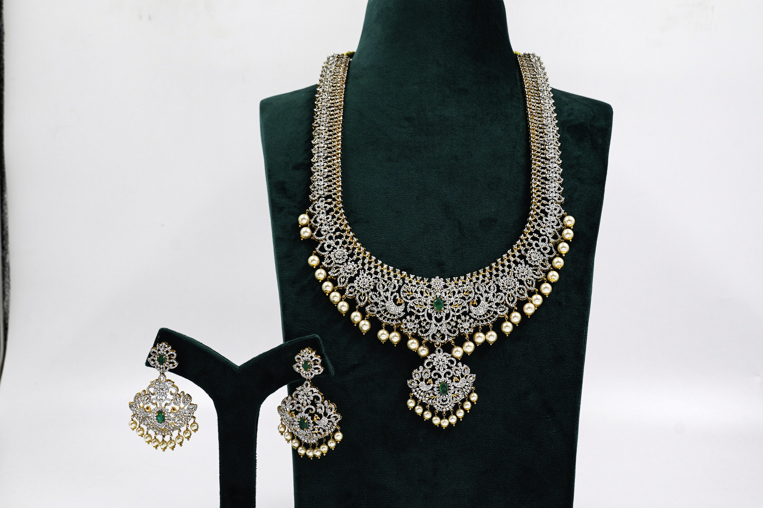 Raag Silver Jewellery - Silver Emerald Necklace