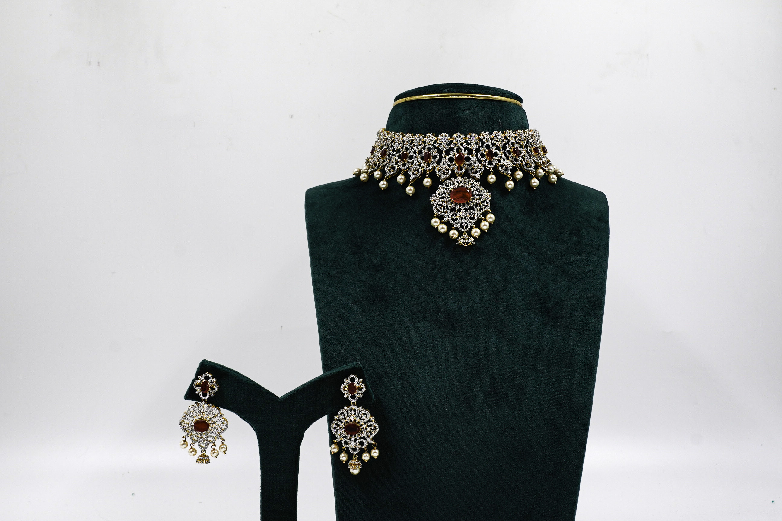 Raag Silver Jewellery - Red Stone Necklace
