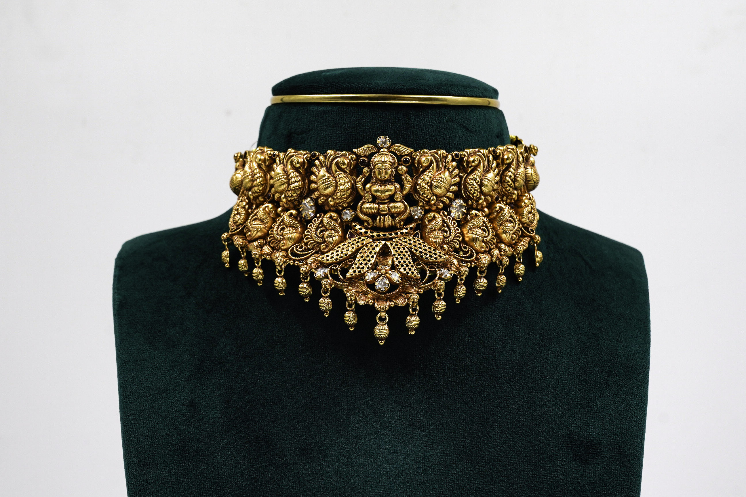 Raag Silver Jewellery - Gold Polished Silver Lakshmi Necklace