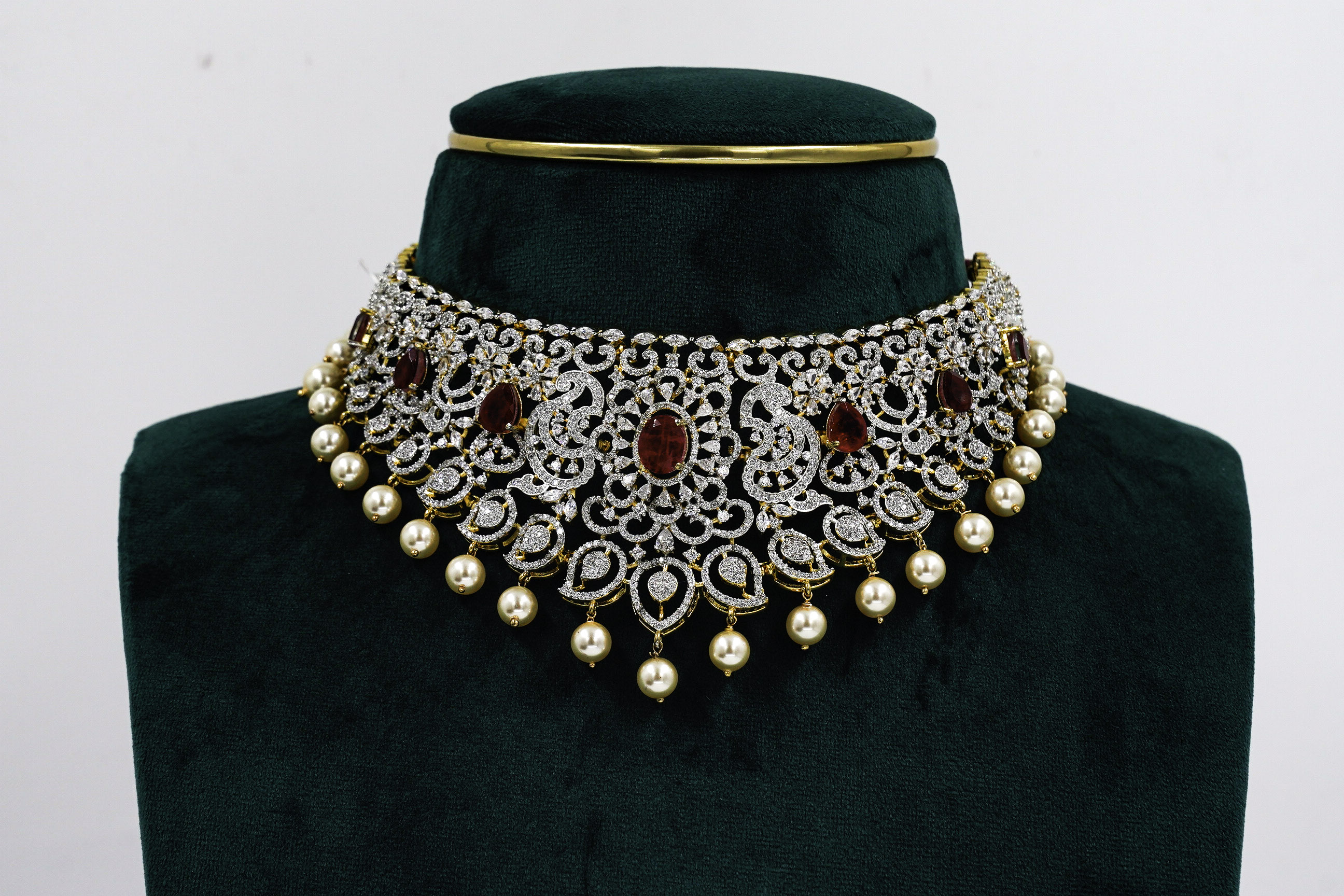 Raag Silver Jewellery - Silver Ruby Necklace
