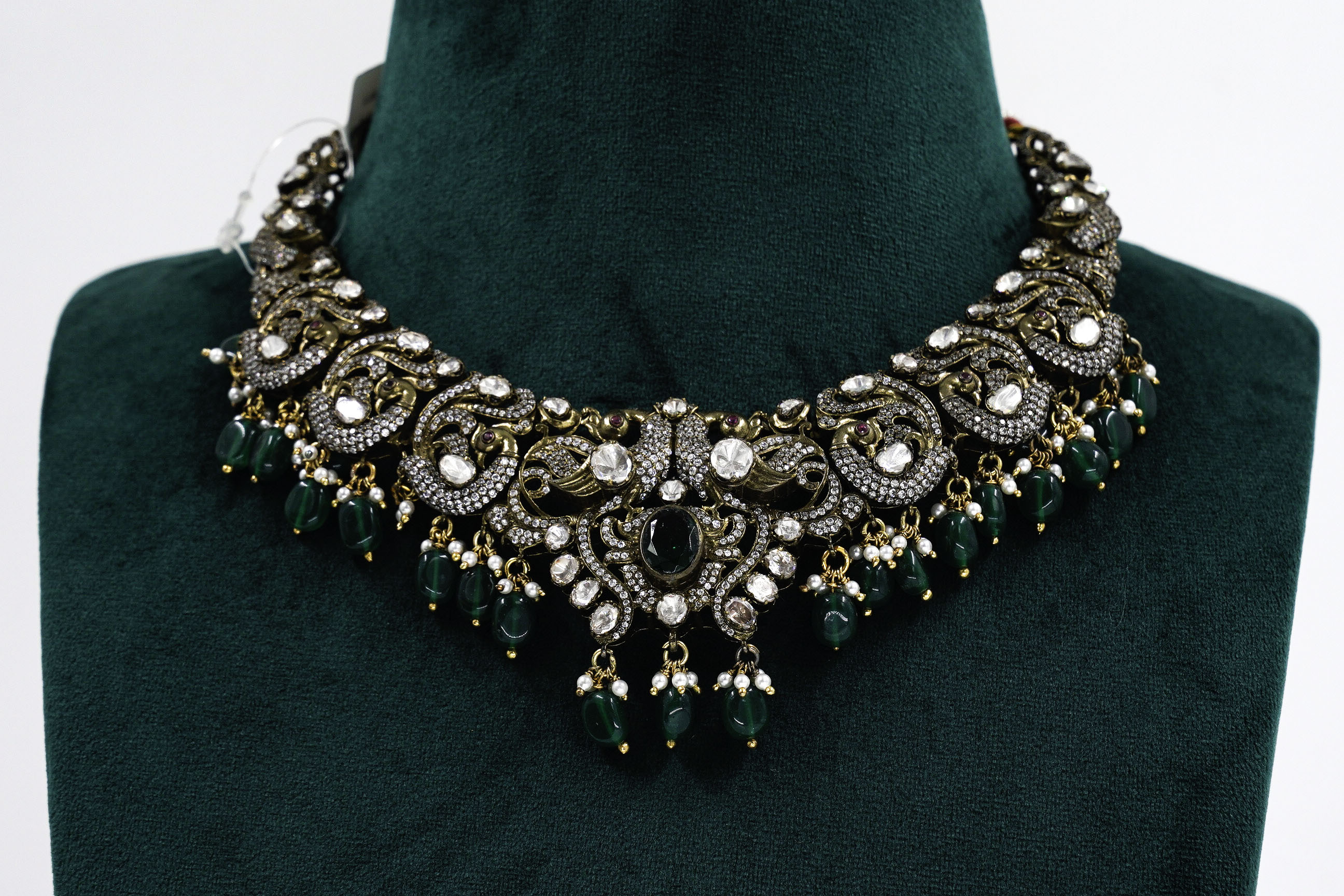 Raag Silver Jewellery - Silver Emerald Necklace