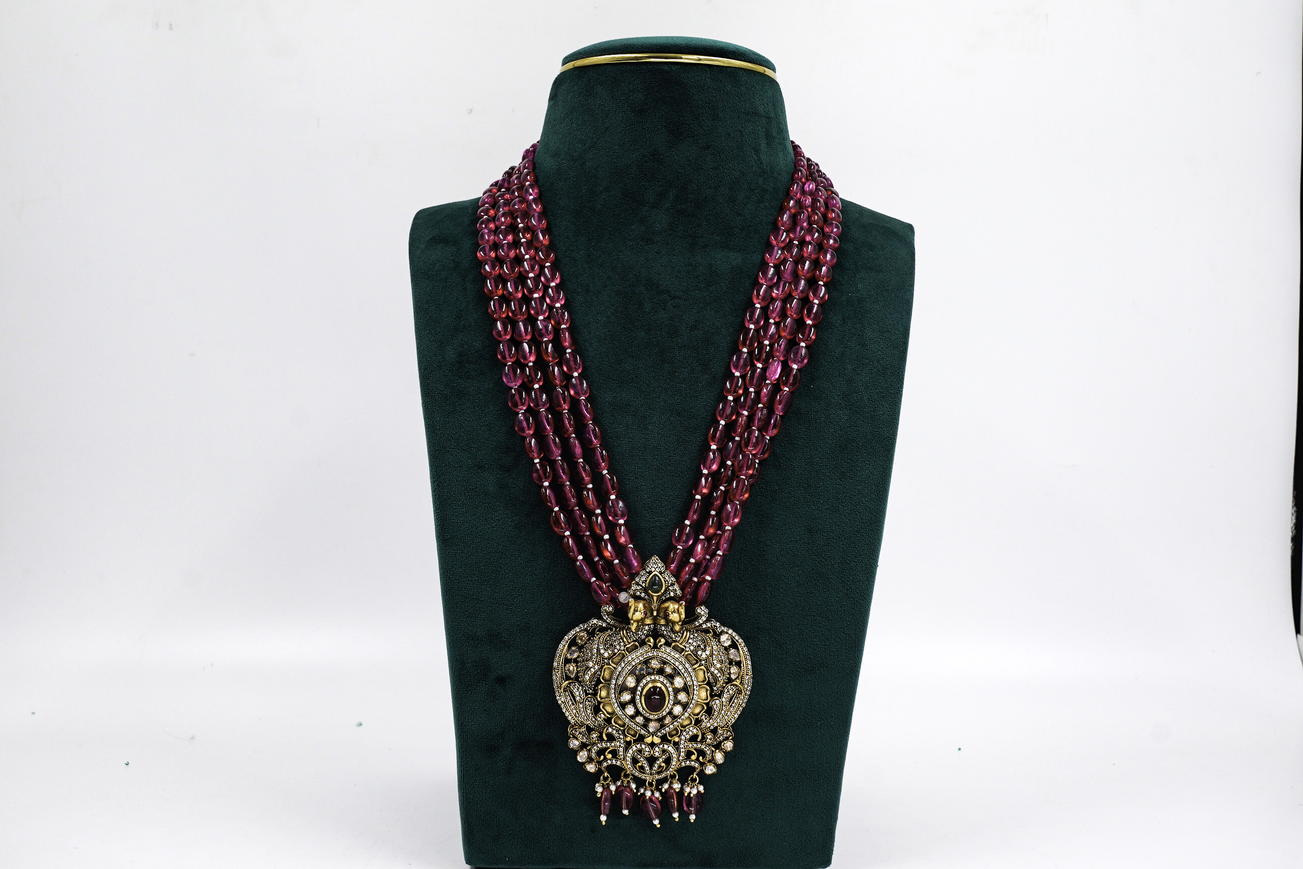 Raag Silver Jewellery - Ruby Beads Necklace