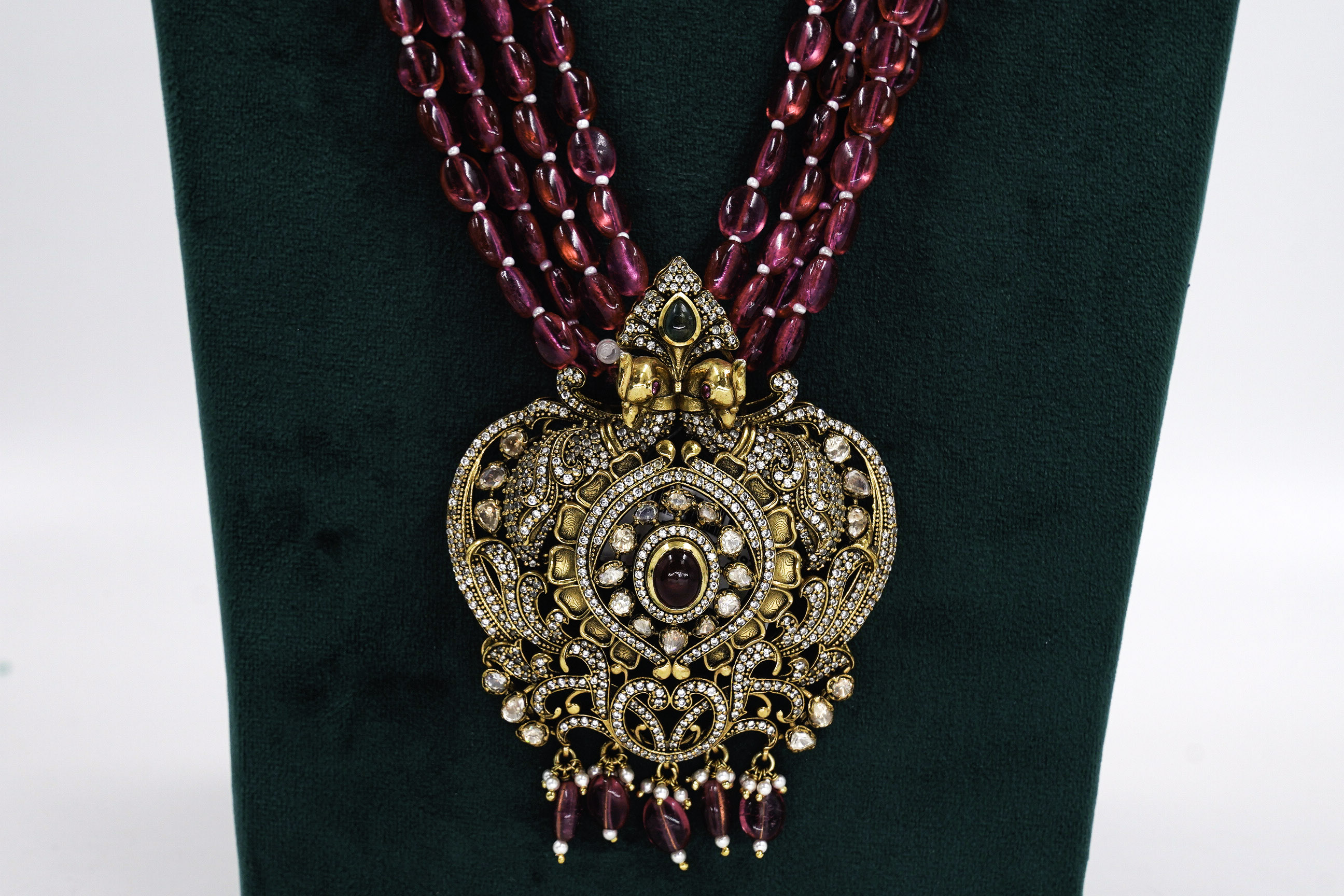 Raag Silver Jewellery - Ruby Beads Necklace