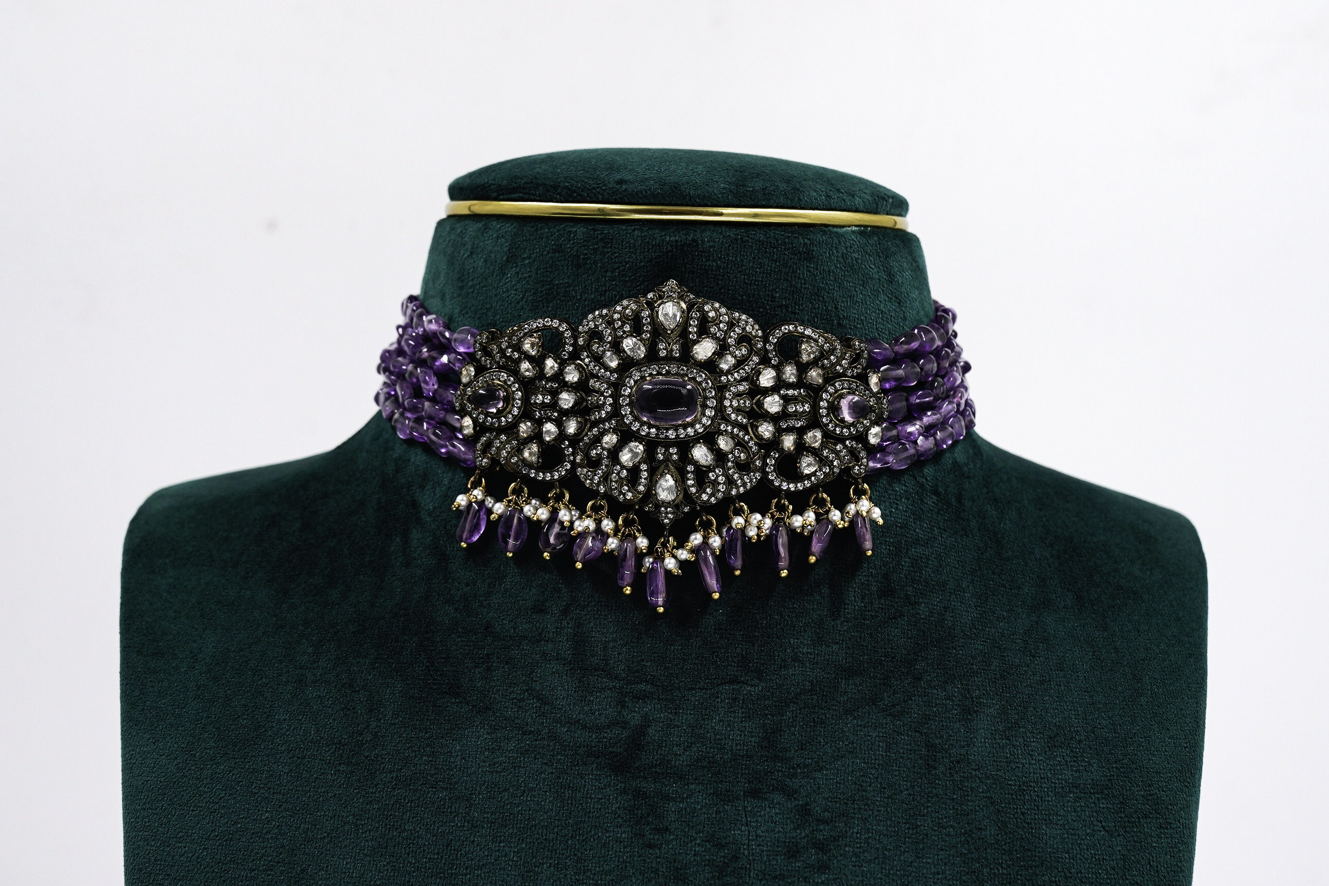 Raag Silver Jewellery - Amethyst Silver Choker