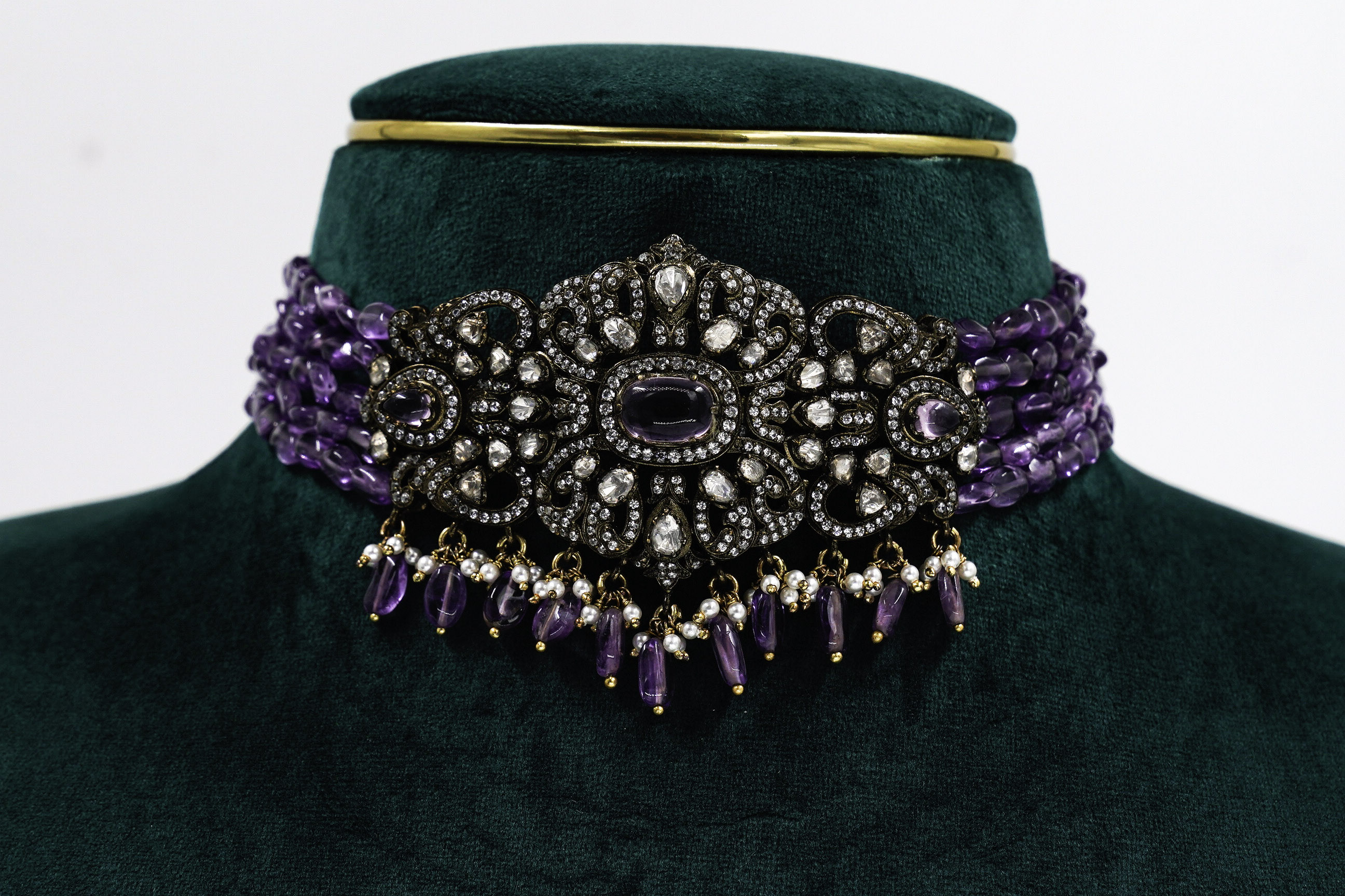 Raag Silver Jewellery - Amethyst Silver Choker