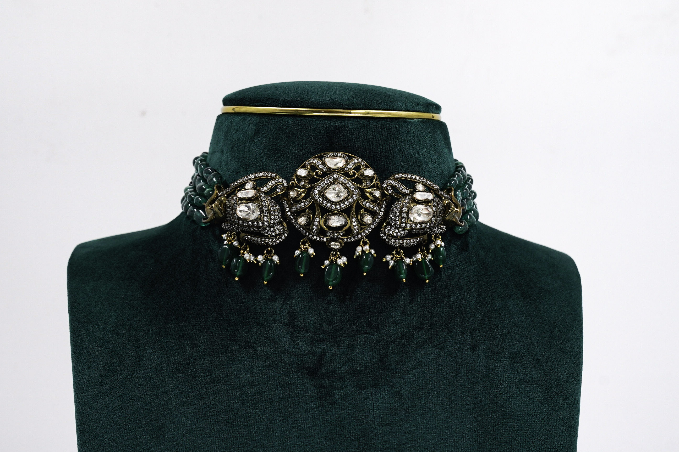 Raag Silver Jewellery - Emerald Beaded Necklace