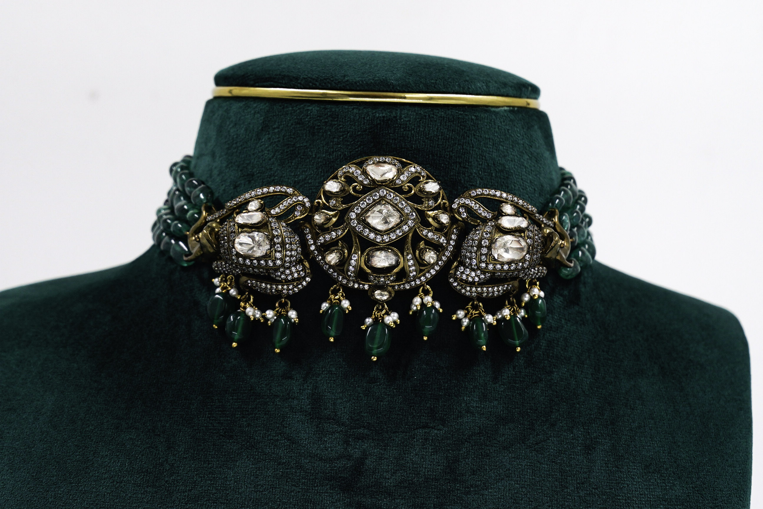Raag Silver Jewellery - Emerald Beaded Necklace