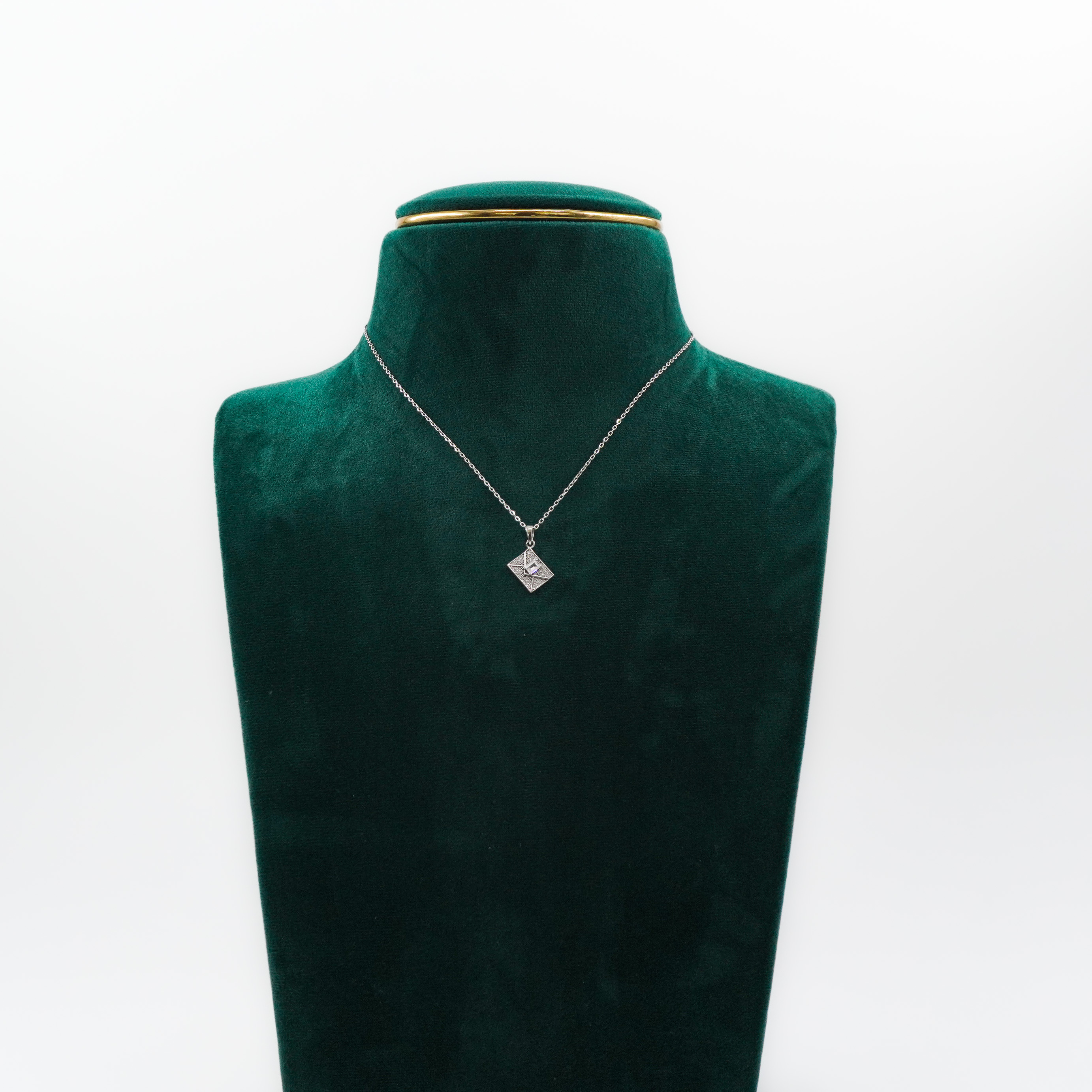 Raag Silver Jewellery Basheerbagh - Sparkling Square Pendant